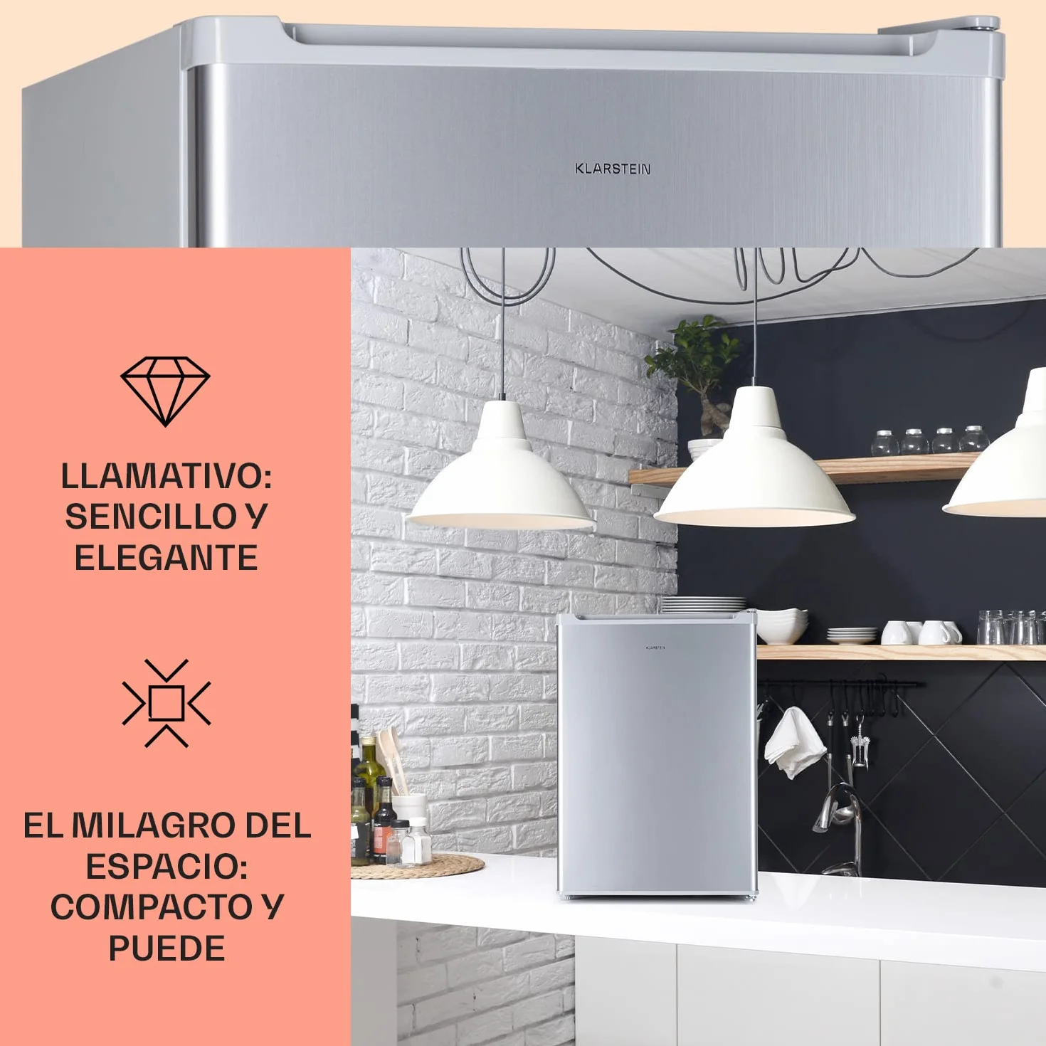 Klarstein Nevera Pequeña 67L para Refrescos y Cerveza con 4L Congelador, Mini Nevera Cristal, Minibar Silencioso, Enfriador de Vino, Interior/Exterior, Frigorificos Estantes Extraíbles