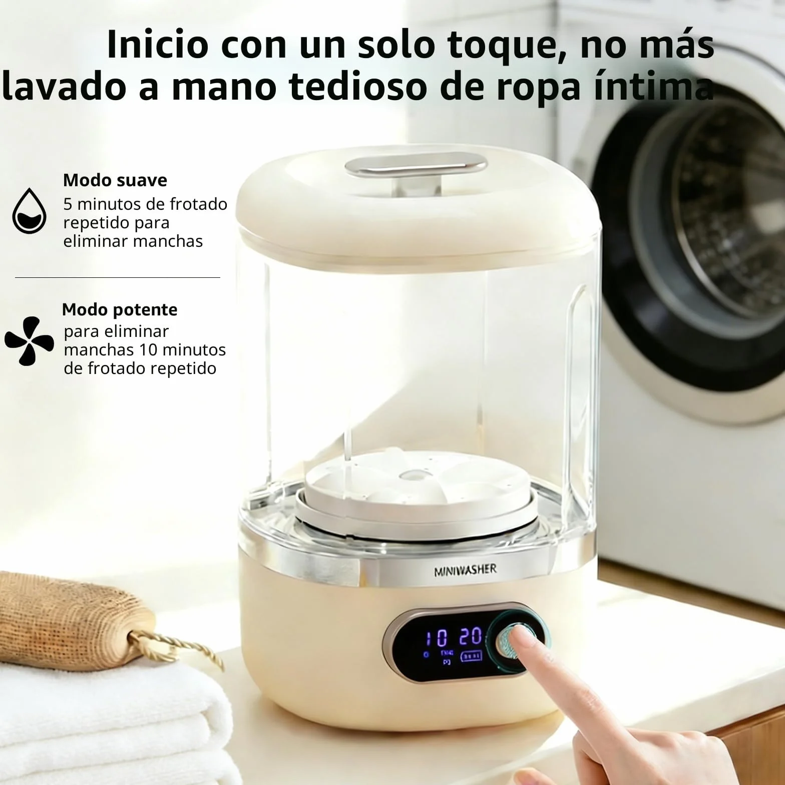 Mini Lavadora Portátil Recargable Inalámbrica 1L Compacta para Sujetadores y Ropa Interior