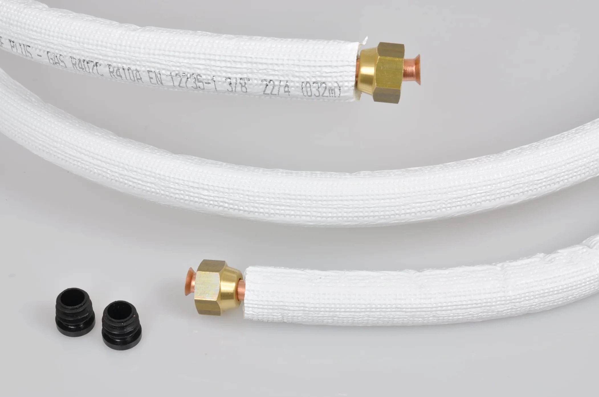 SYSTERM Conducto refrigerante para aire acondicionado dividido, tubo de cobre aislado listo para ajustar 1/4" + 3/8", los tubos preaislados para gases refrigerantes R32, R410A y R407C (longitud: 11 m)