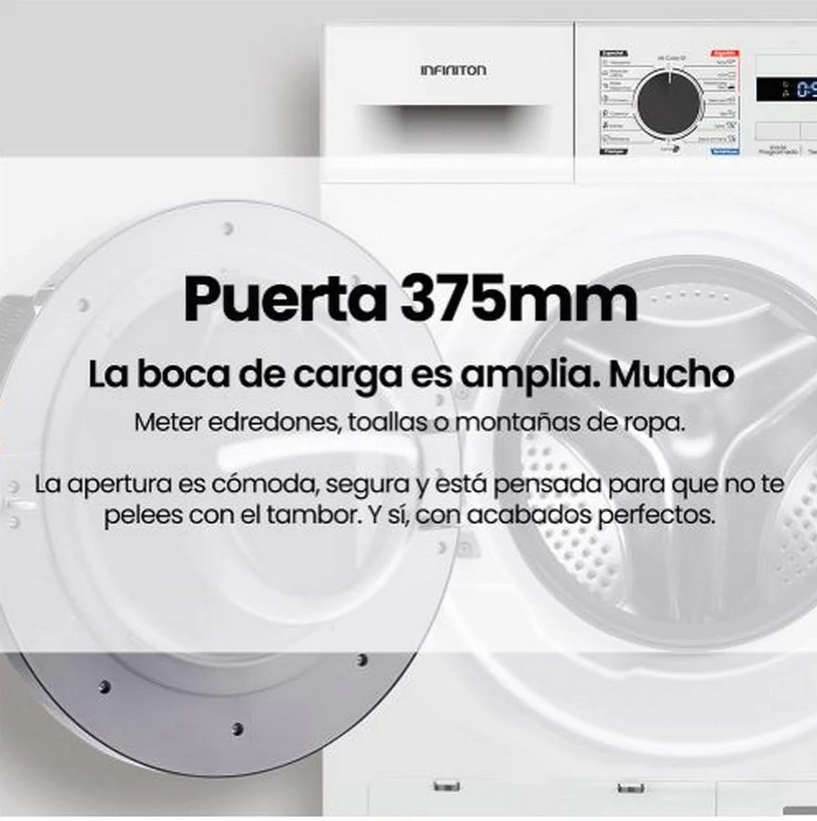 Secadora Bomba de Calor Infiniton SD-A85BB, 8 kg, 85 cm de Altura, 14 Programas, Función Antiarrugas, E, Cesto interior de acero galvanizado, Pórtico extra grande con 375mm (SD-A85BB || Blanco)