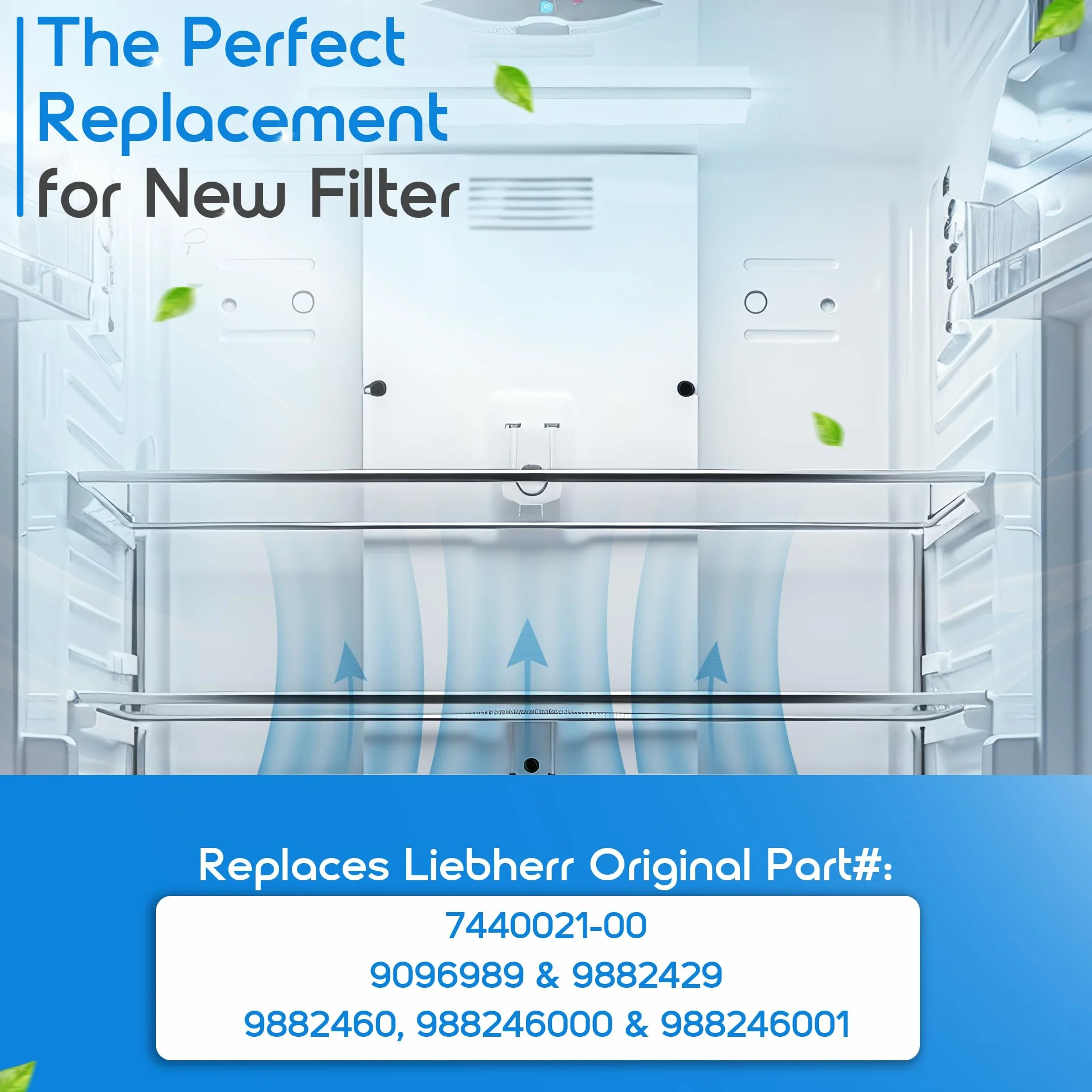 2 filtros para frigorífico Liebherr Fresh Air – reemplaza 7440021-00 [9096989, 988246001, 988246000, 9882429]