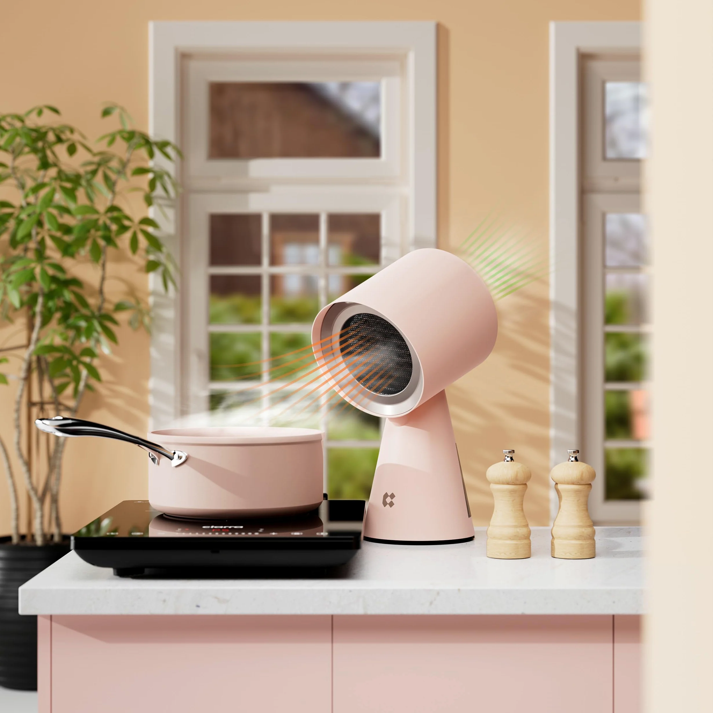 CIARRA CBPHP01 Campana Extractora de Escritorio Mini Campana Portable Rosa | Sobremesa Campana 11.5kW/h 2 Velocidades Extractor cocina mútiples filtración para Barbacoas,Cocina,Fondue,Camping,Caravanas
