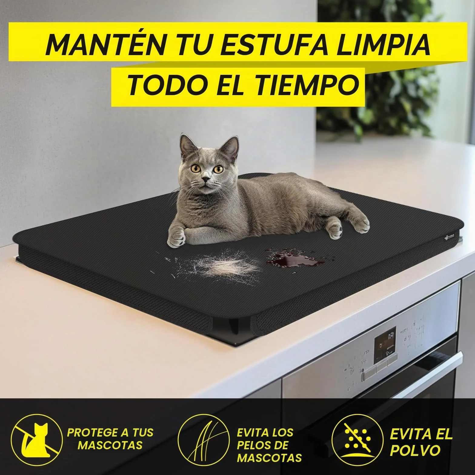 FLASLD Cubierta de Quemador de Estufa de Gas Tapete de Tela Suave, 29.5×21 Pulgadas Plegable Fácil de Limpiar Protector de Estufa de Gas, Cubiertas de Estufa Anti Polvo, Protector Superior Lavable