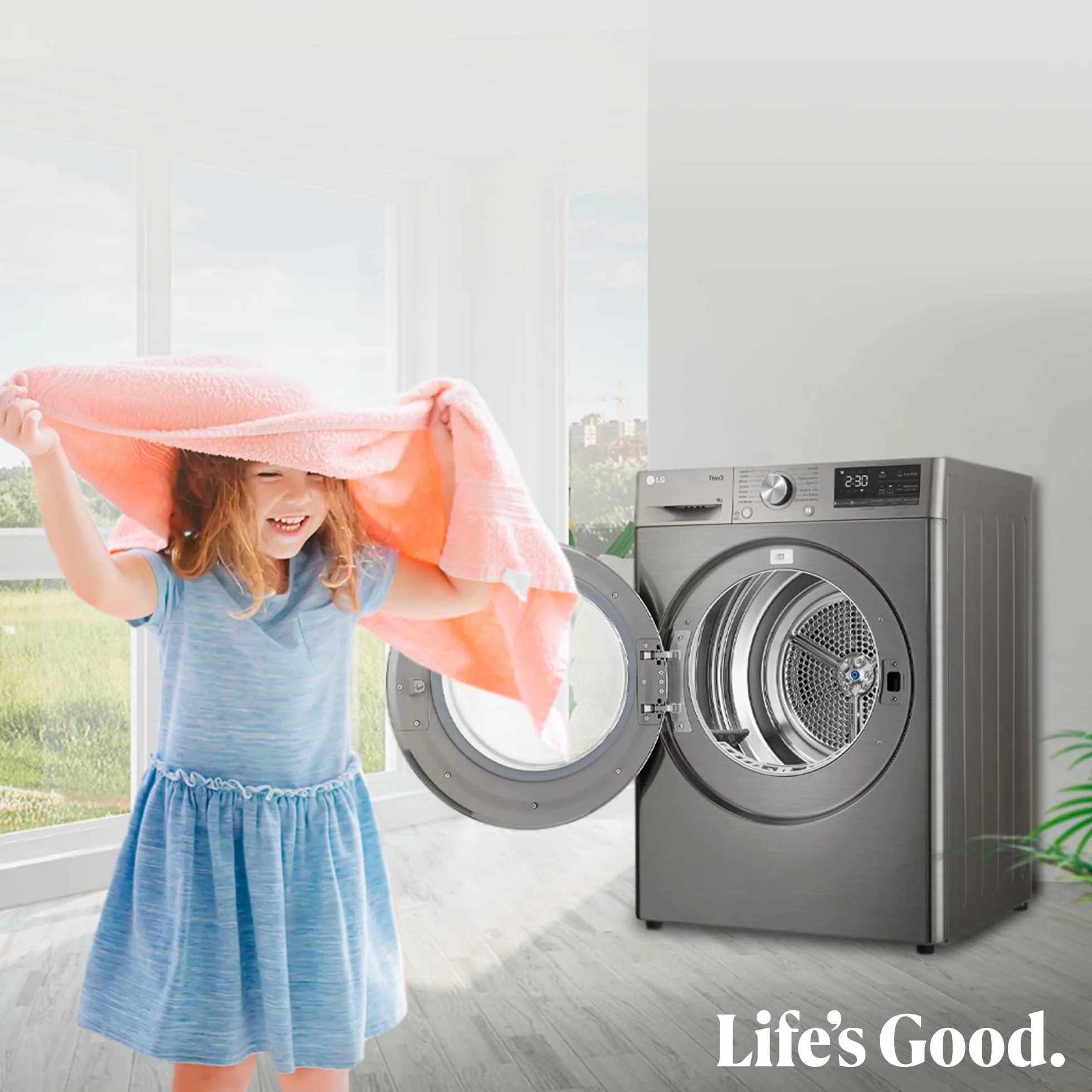 LG RH90V9PV2N Secadora de Ropa 9Kg Bomba de Calor Dual Invert Carga Frontal Serie 900 Inox Antihuellas
