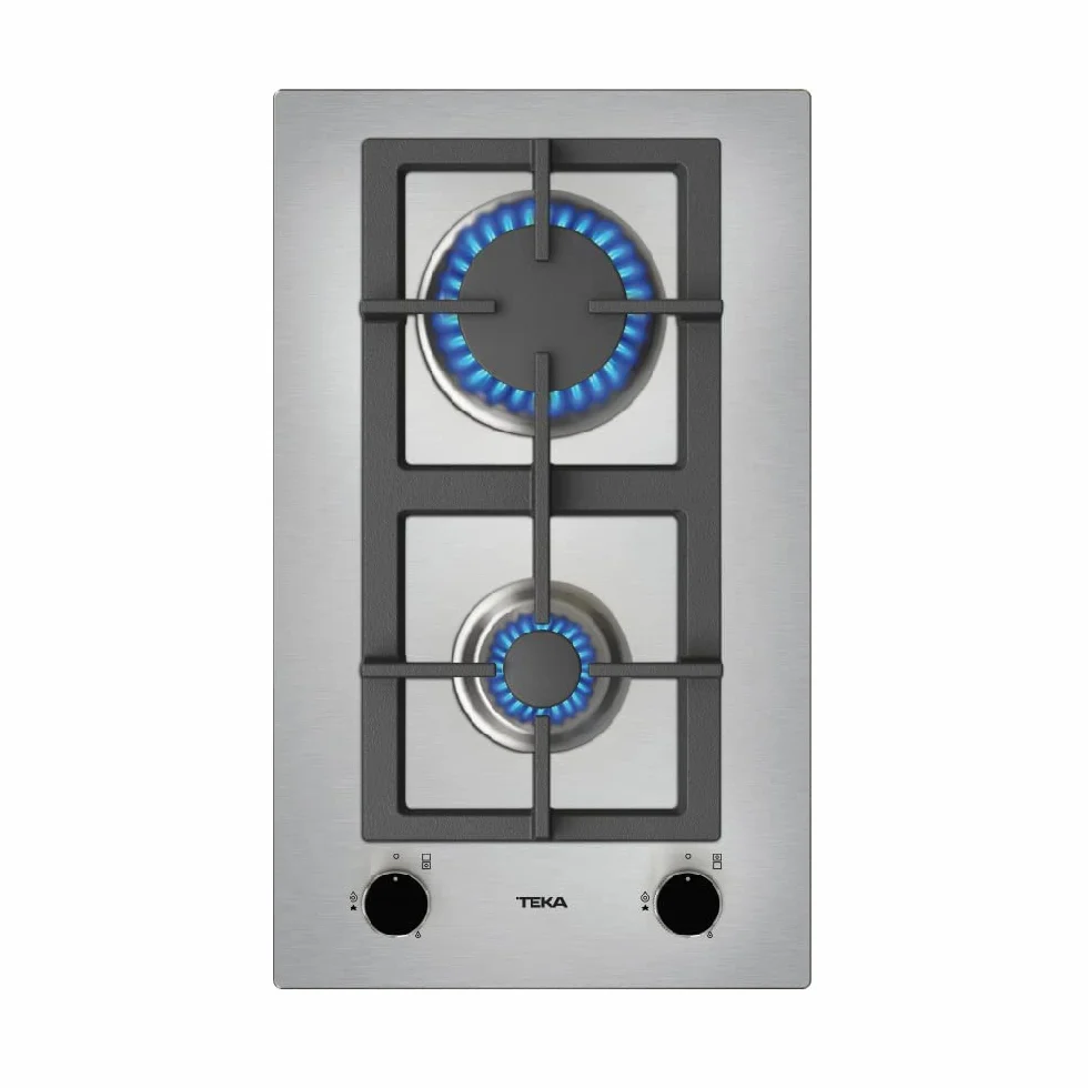 TEKA Placa de Gas 30 cm, 2 Fuegos, Mandos Frontales Metalizados, Quemadores Alta Eficiencia, Autoencendido, Modelo EFX 30.1 2G AI AL CI