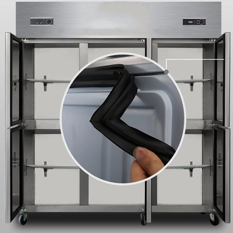 Universal Junta Puerta para Congelador Frigorífico Refrigerador Nevera Magnética Sello Junta de Goma,Negro