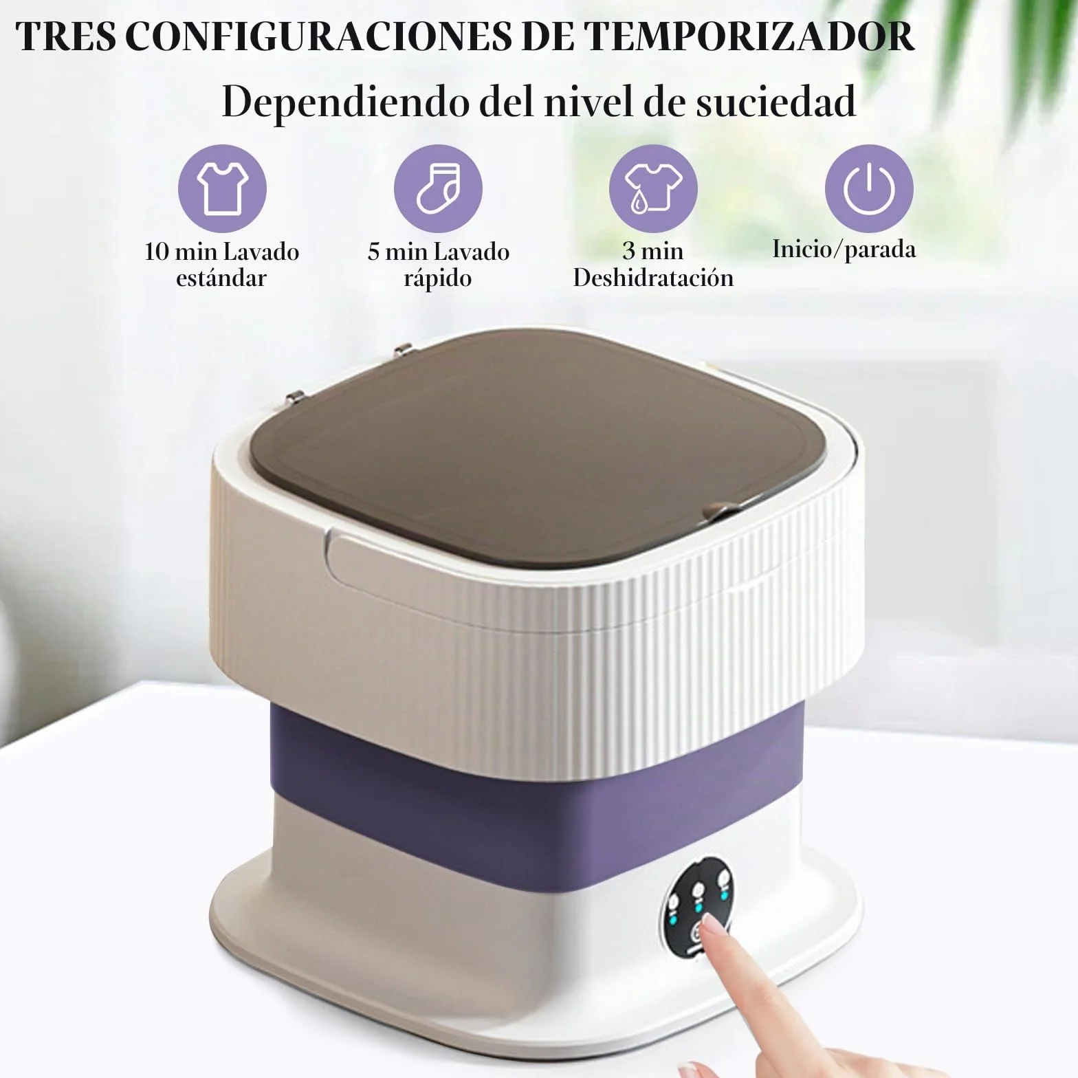 LIROPAU Mini lavadora portátil, 15 L, para camping, con centrifugado, limpieza profunda de ropa interior, ropa de bebé, calcetines para apartamentos, dormitorios, viajes, coches de turismo