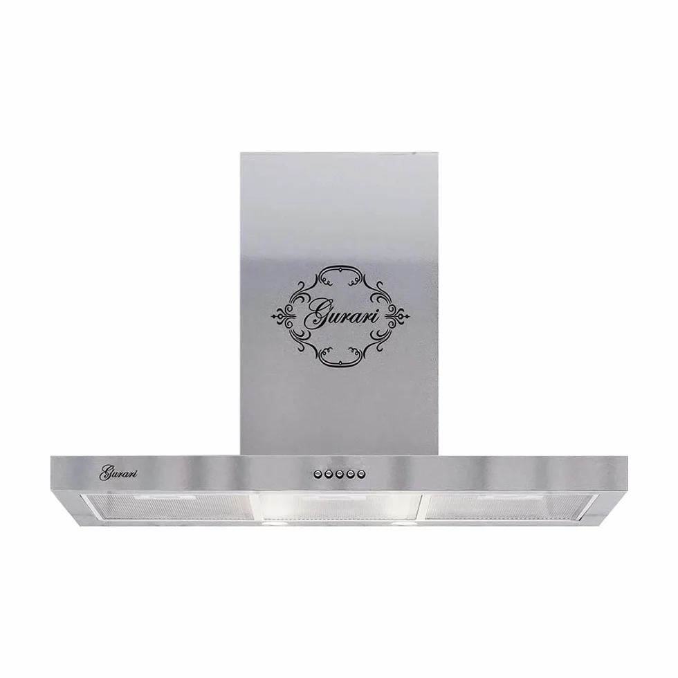 GURARI Campana extractora de pared GCH F 461 IS 7 N de 70 cm en acero inoxidable, muy absorbente, 1000 m³/h, campana extractora de construcción clásica, campana extractora de pared con