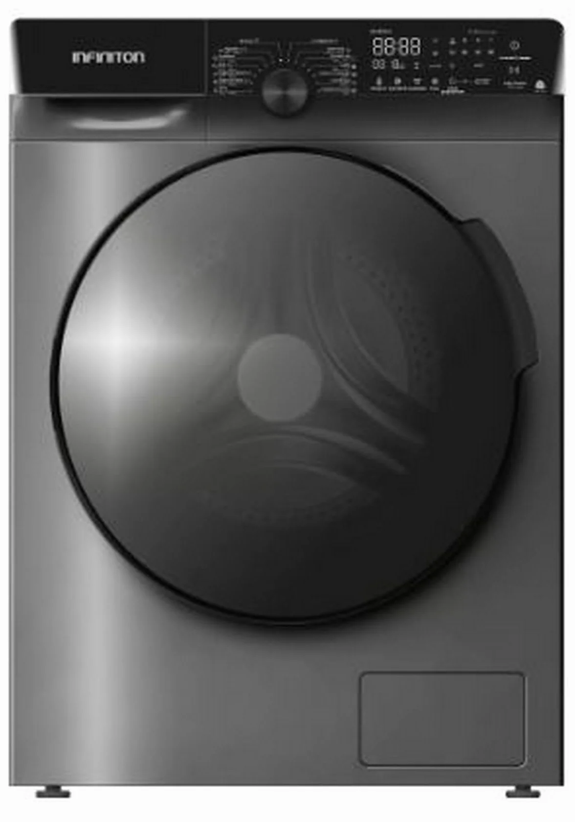 INFINITON Lavadora Carga Frontal WM-G124ADX, 12 kg, 1400 rpm, INVERTER, VAPOR CARE,ADD CLOTHING, 14 Programas, A, Silent mode, Inox