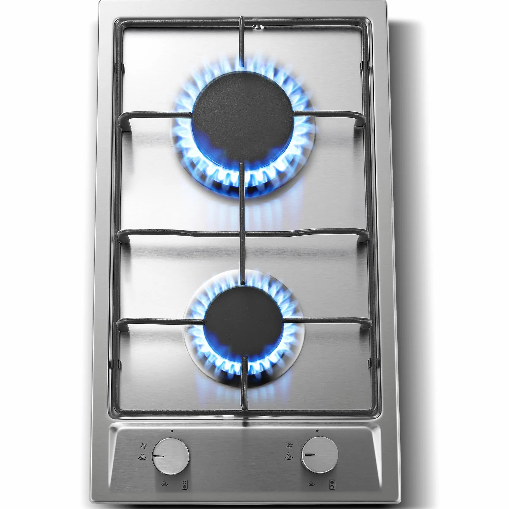TopStrong Placa de Gas 2 Fuegos 30cm Encimera Gas Butano Acero Inoxidable 4200W