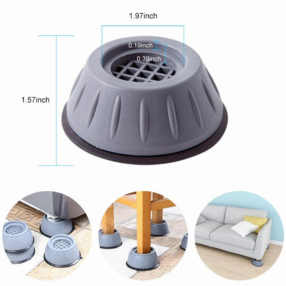 8 almohadillas de goma antideslizantes para lavadora, con cancelación de ruido y reducción de ruido, almohadillas de goma antivibración, estabilizador de lavadora