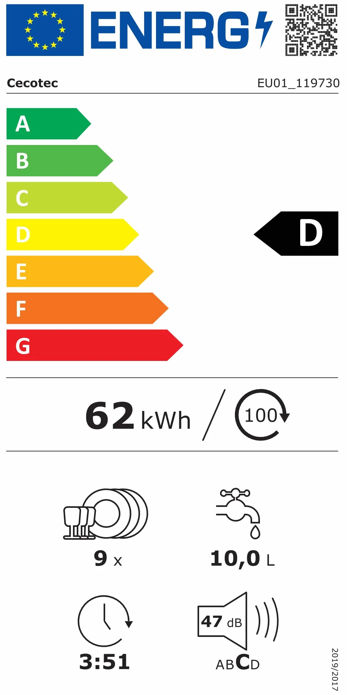Cecotec Lavavajillas 45 cm Libre Instalación Bolero Aguazero 4350 Inox. 9 Cubiertos, 4 Programas, Motor Inverter Plus Duo, Panel Touch, Autoclean, Delay Start, Cesta para Cubiertos, Inox