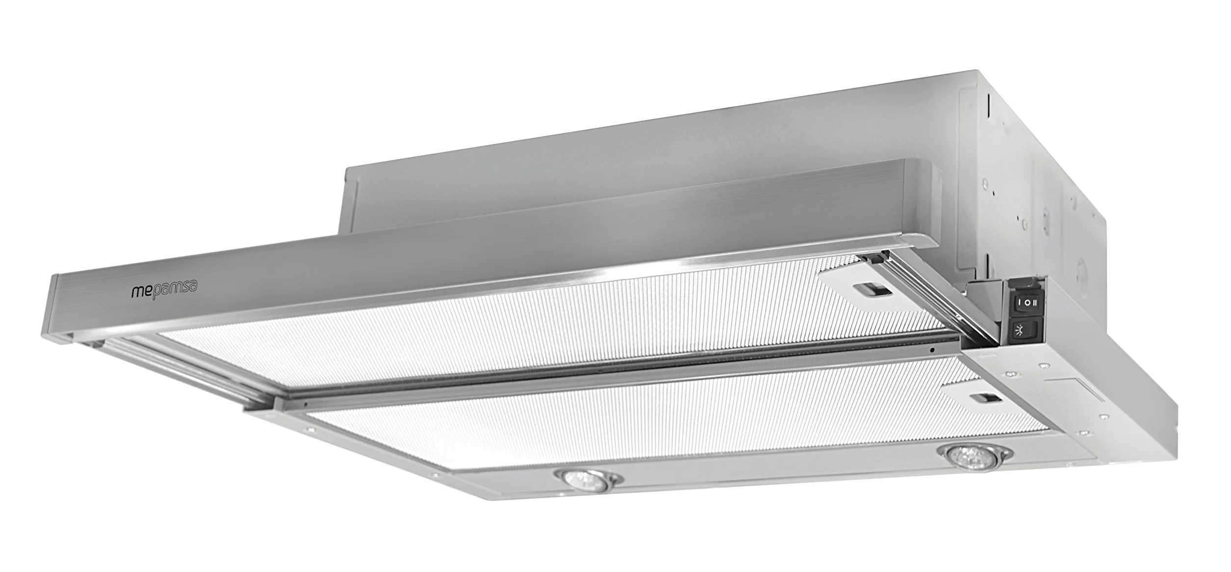 Mepamsa Superline 90 Campana aspirante extraplana de INOX, 20 W, 2 Velocidades, Acero Inoxidable