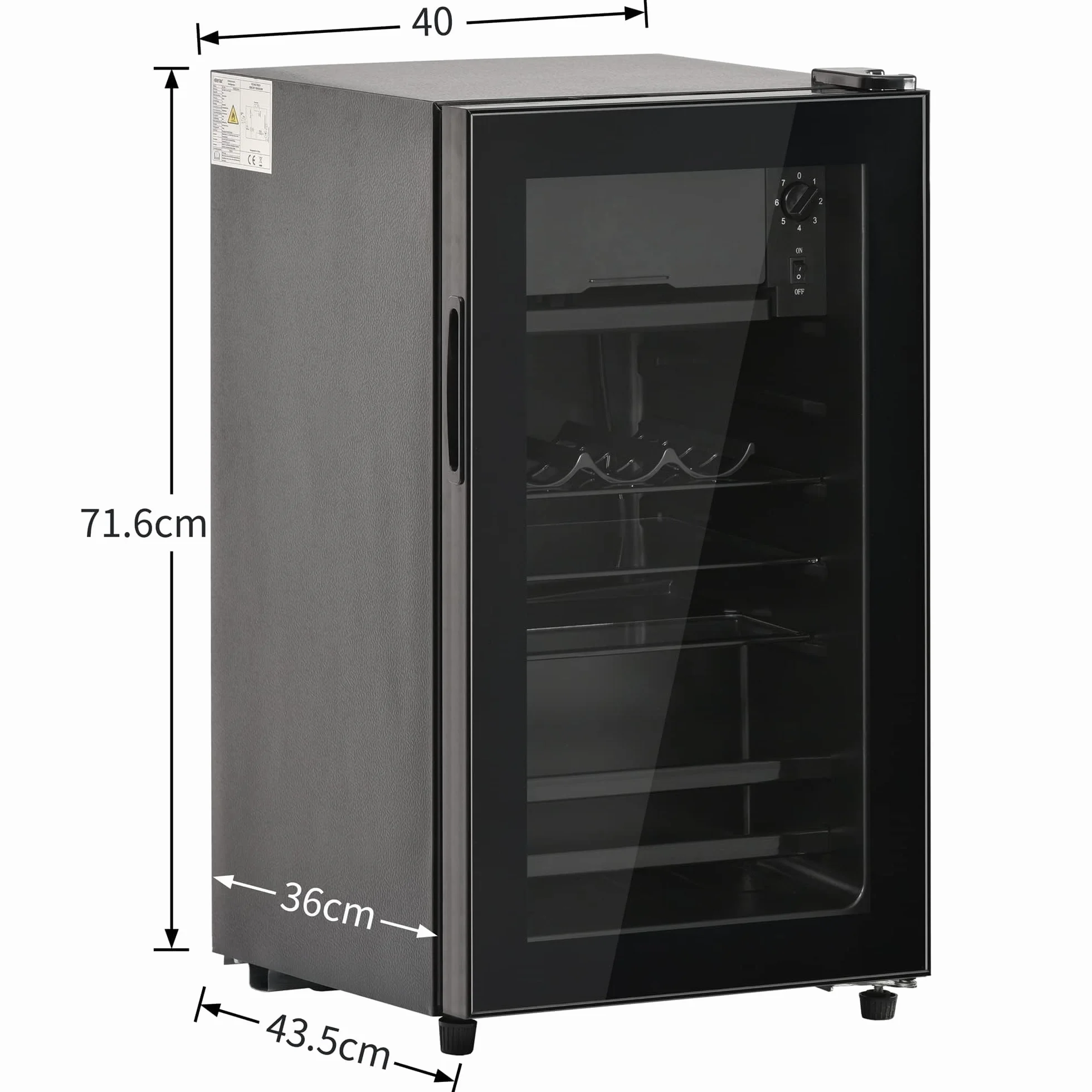 Merax Frigorífico Mini 76L, Freestanding Enfriador de bebidas con refrigerador de 70L + congelador de 6L, con iluminación interior LED y estantes ajustables, súper silencioso para restaurante bar