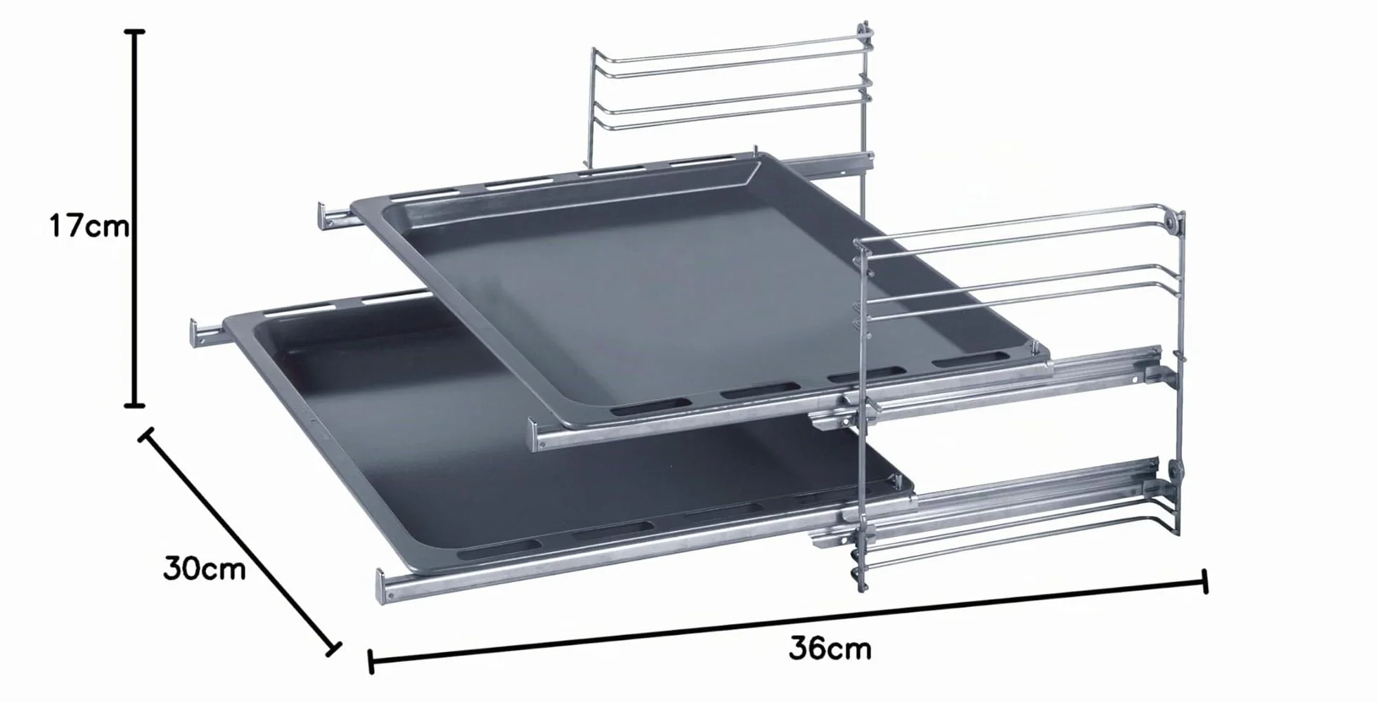 Bosch HEZ438201 - Accesorio para horno (telescópico, 2 compartimentos, acero inoxidable)