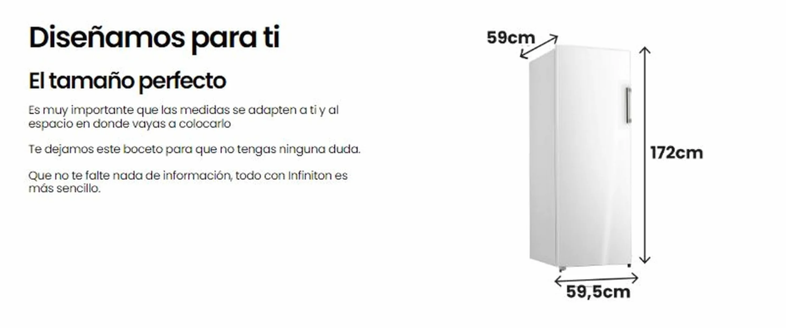 INFINITON Congelador Vertical CV-A174B, 240 Litros, 172 cm de Altura, No Frost Total, Fast freezing, Función Eco-Smart, Puerta reversibles, E, Blanco