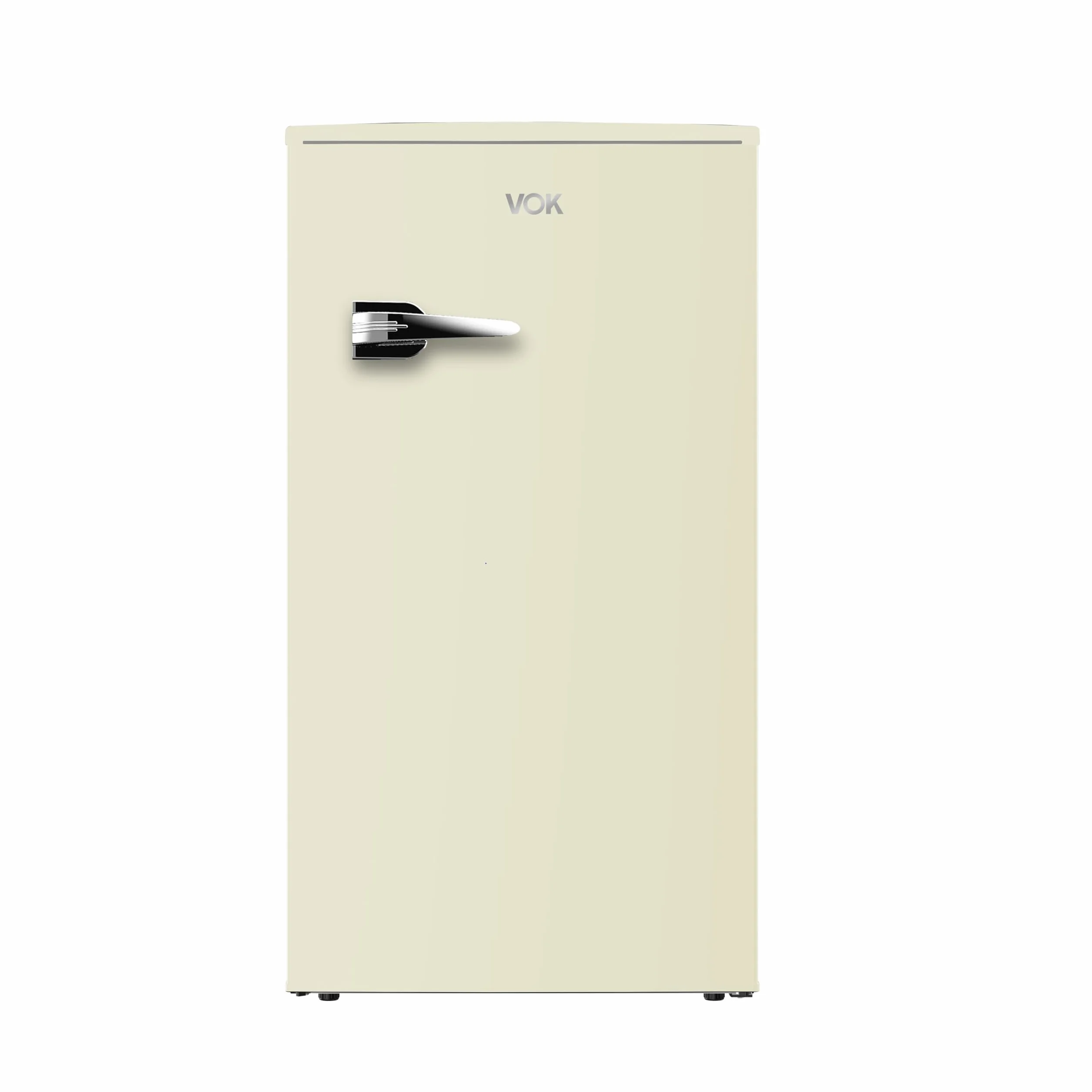VOK Frigorífico Bajo Encimera de 85 L - Altura 84 cm, Cool Zone, Bajo Nivel Sonoro 39dB, Diseño Retro, Crema