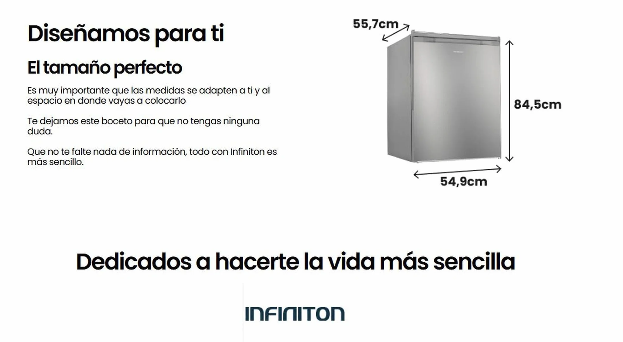 INFINITON CV-A85I Congelador vertical 80 L 85 cm 3 cajones Inox