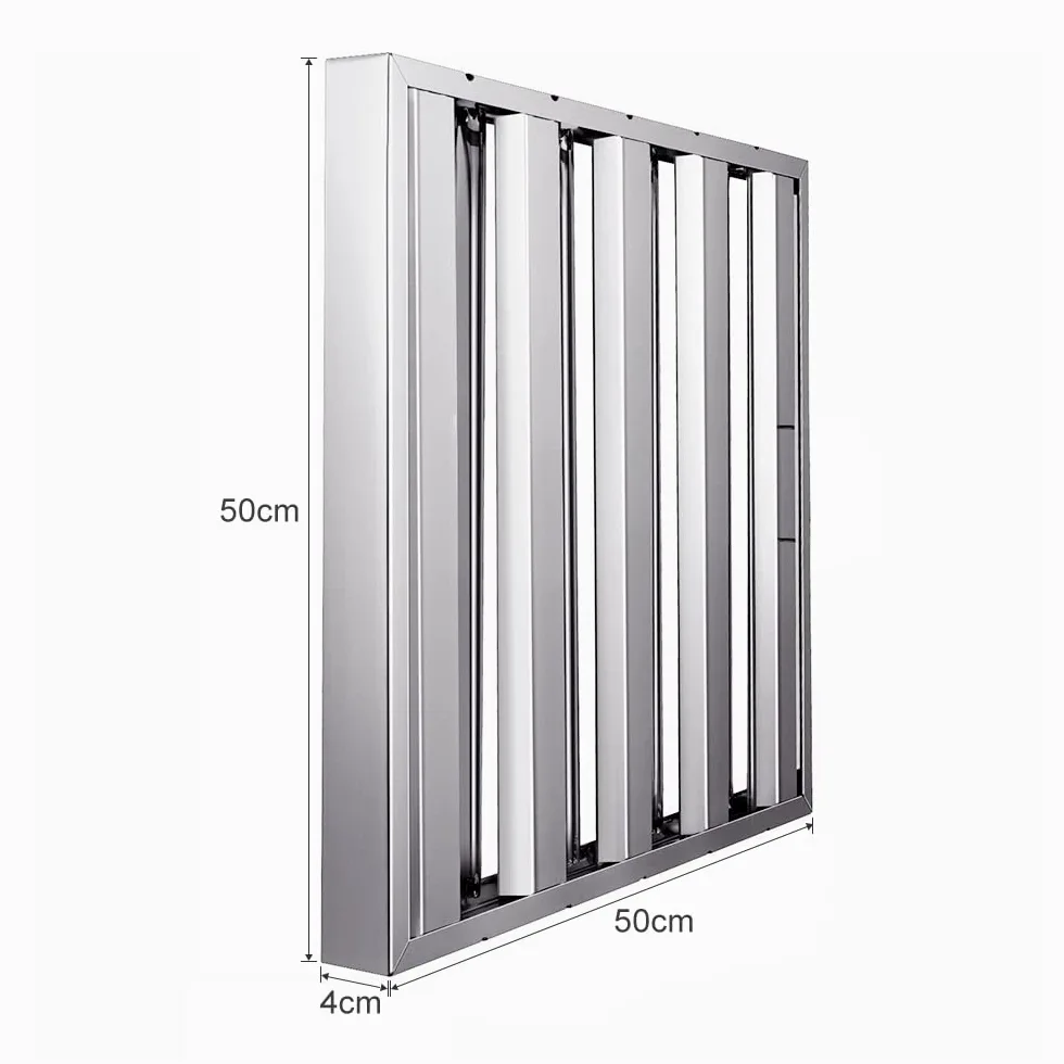 Filtro de Grasa Universales para Campana Extractora de Cocina para Restaurante uso comercial 500 x 500 mm Acero Inoxidable (2 Unidades,50cm*50cm)