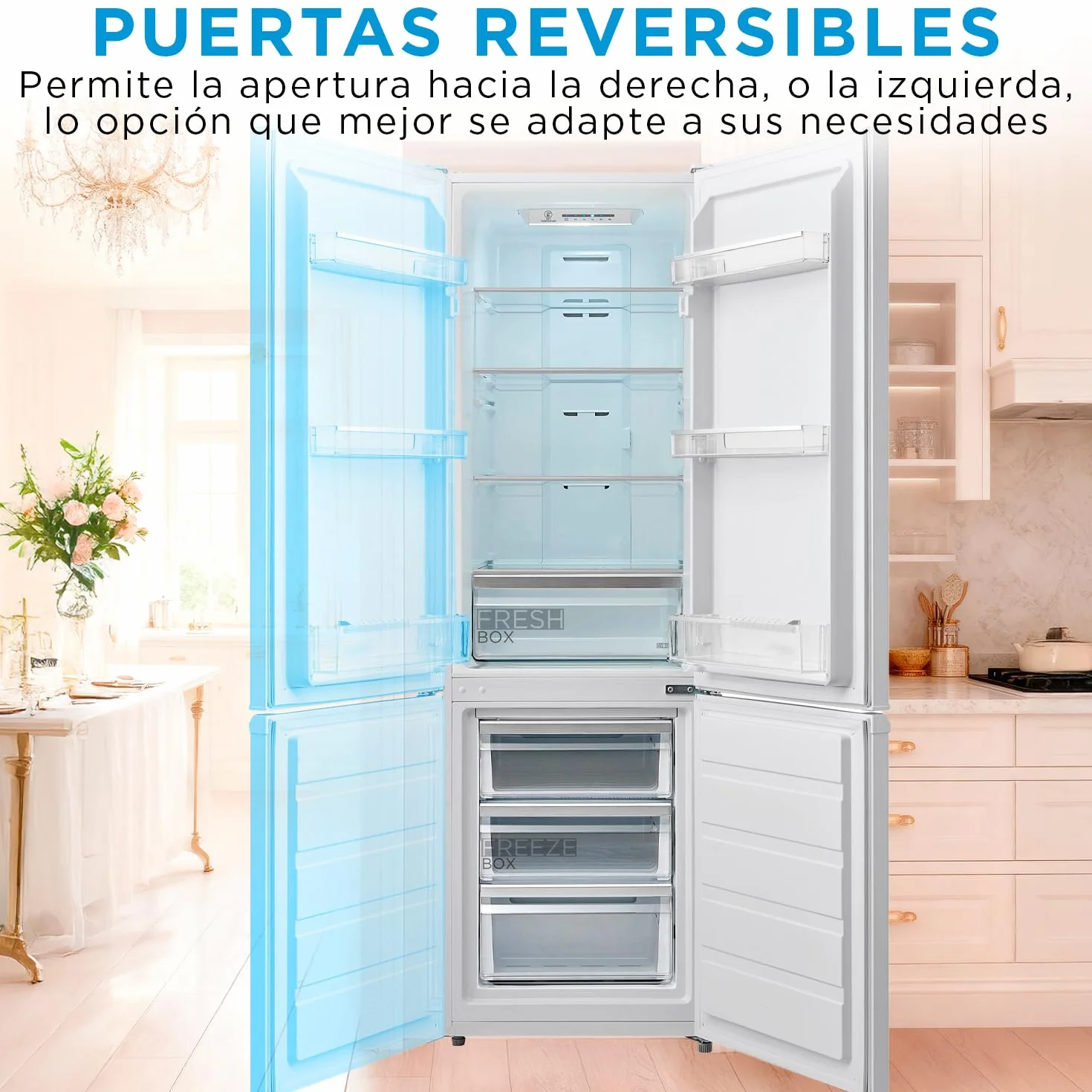 Midea Frigorífico Combi No Frost 55 cm 180 cm Blanco 199 L 71 L Congelador Refrigerador Bajo Consumo