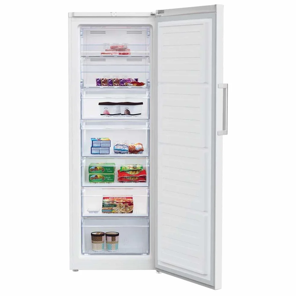 Beko RFNE290L41WN - Congelador Vertical, No Frost, Clase Energetica E, Mecánico, 5 cajones + 2 tapas, Color Blanco