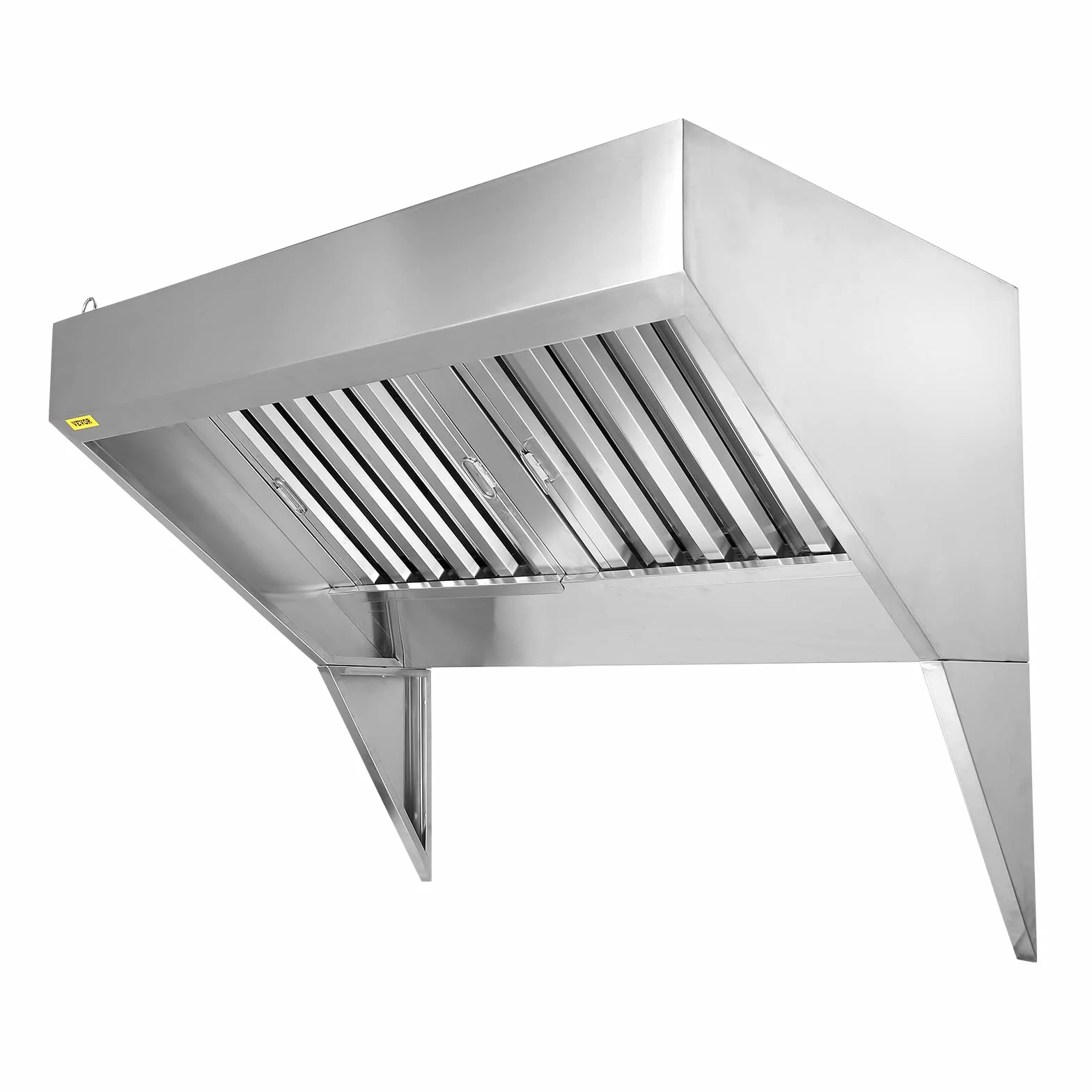VEVOR Campana extractora comercial de 5 pies para camión de alimentos, capó de remolque de acero inoxidable 201 con 2 rejillas de filtro de aceite extraíbles en forma de U, campana de ventilación