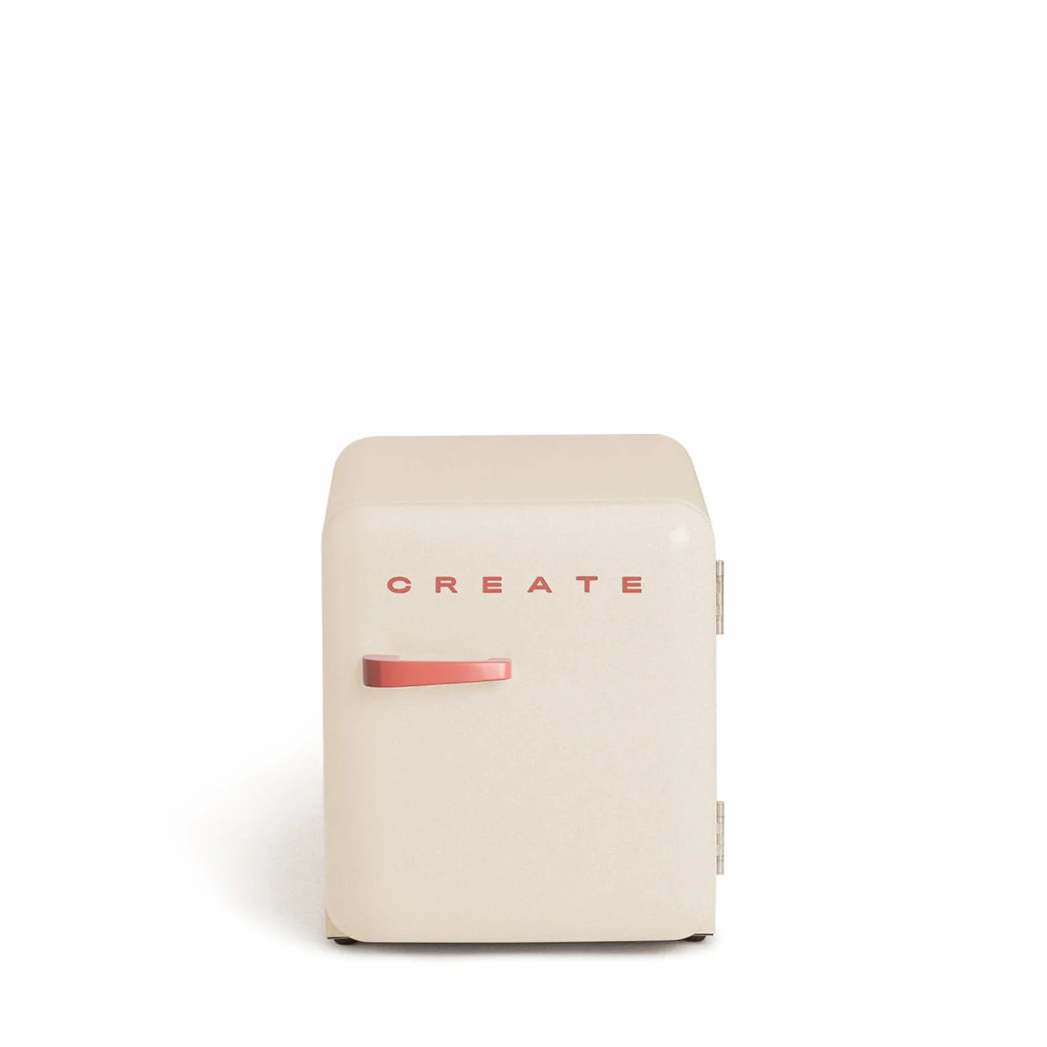 CREATE / RETRO FRIDGE 50 TERRACOTA/Frigorífico blanco roto maneta terracota / 85W, minibar, un estante, diseño retro, 50 cm, dos repisas, capacidad de 48L, bajo consumo, 50x44x49,8 cm
