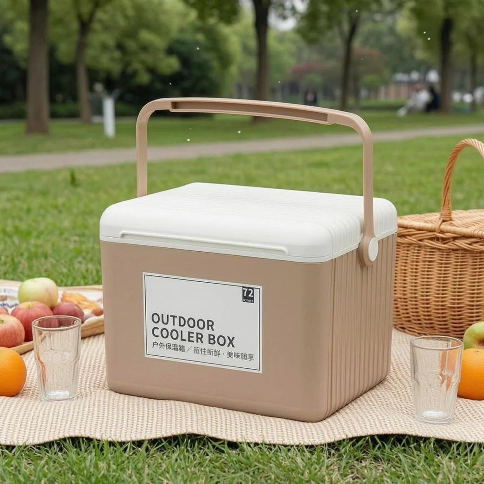 Nevera Portátil Hielera Contenedor Térmico Caja Isotérmica con Cuerpo Rectangular Rígido y Paneles Acanalados Aislamiento para Conservación en Frío