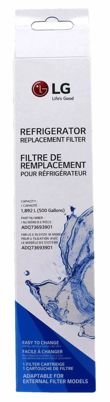 LG ADQ73693901 - Cartucho de filtro de agua de repuesto para refrigerador con ajuste a presión (paquete de 5)