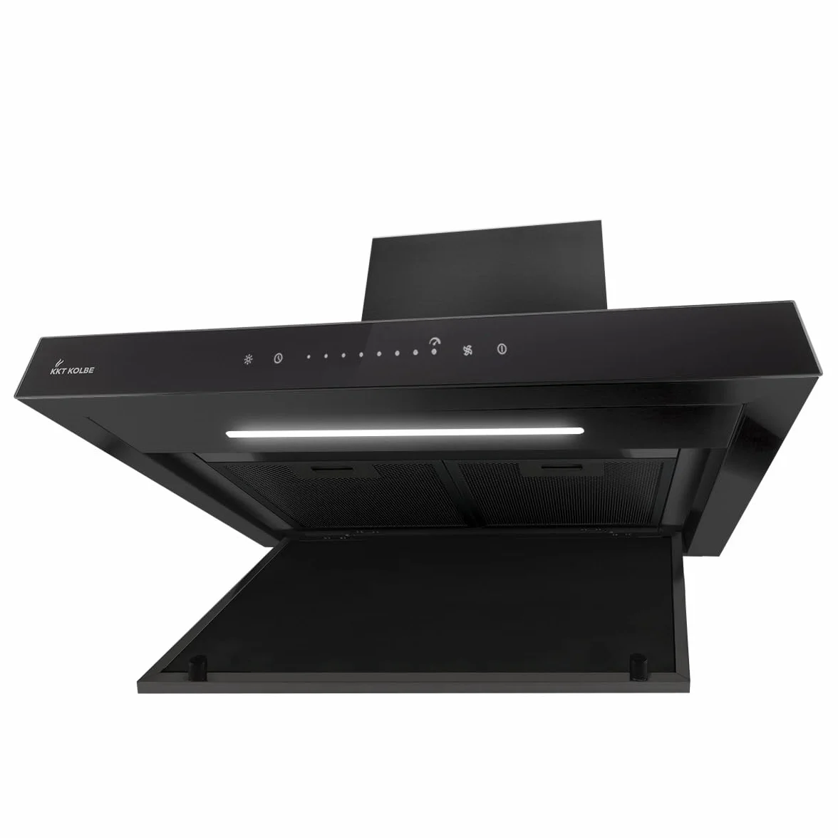 Campana Extractora 60 cm | Campana de Pared | acero inoxidable | vidrio negro | WiFi | apagado automático | Funcionamiento táctil | FLAT6006S
