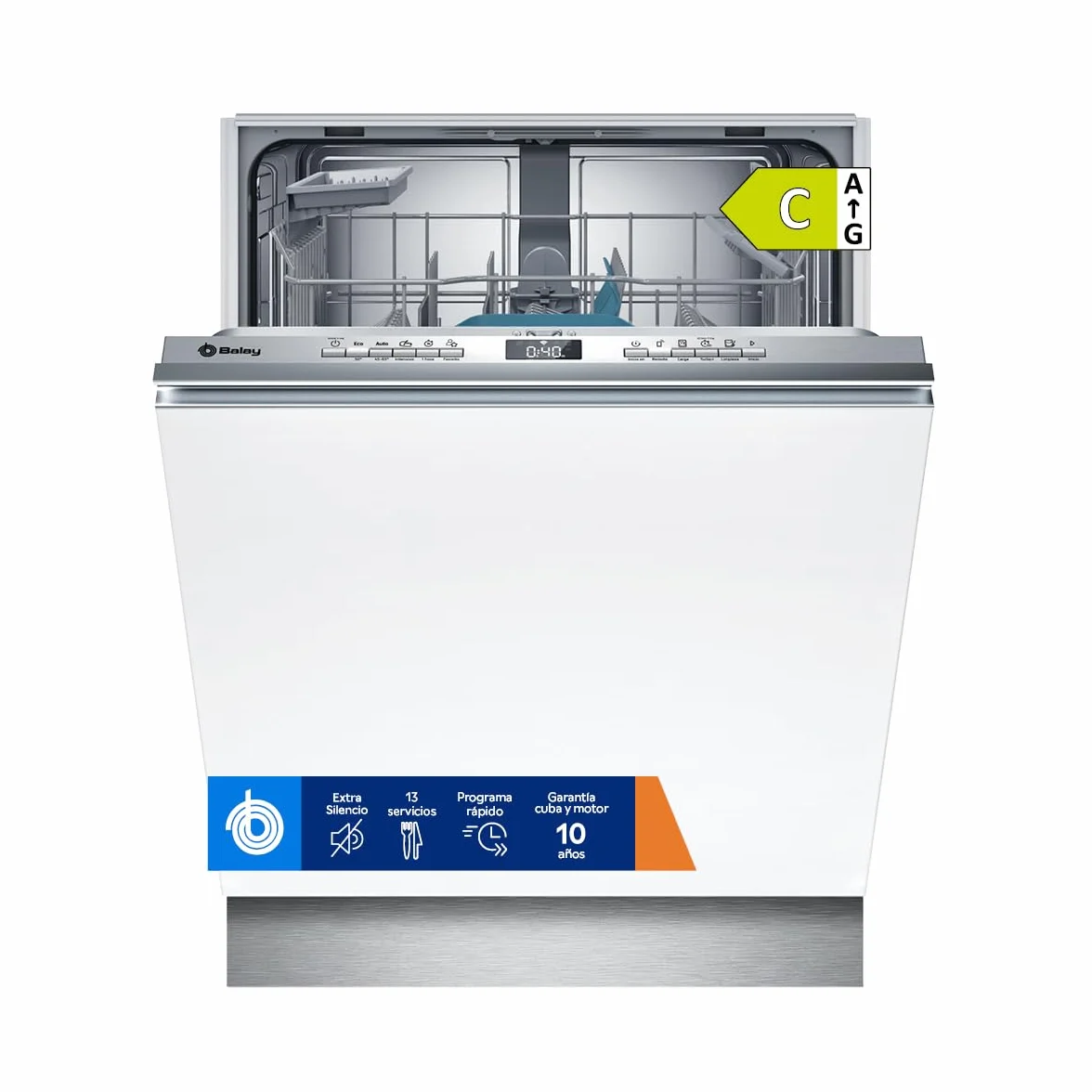 Balay Lavavajillas integrable 14 servicios Motor ExtraSilencio Home Connect Panel Acero antihuellas 3VF6360SA