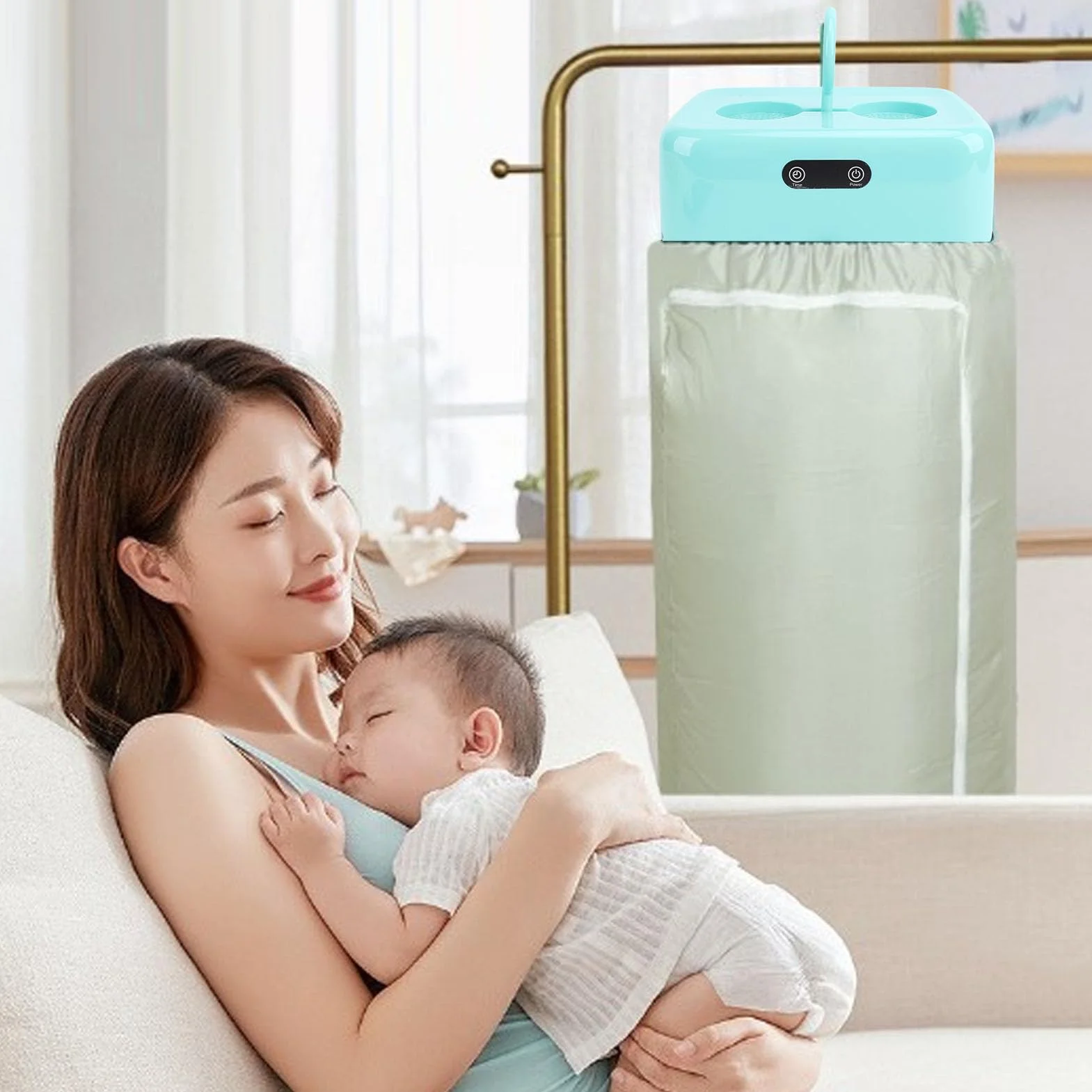 Mini Secadora de Ropa, Secadora de Ropa Portátil con Avanzado de Circulación de Aire Caliente, Secadora Eléctrica Compacta para Viajes, Ventilador de Aire (Enchufe europeo