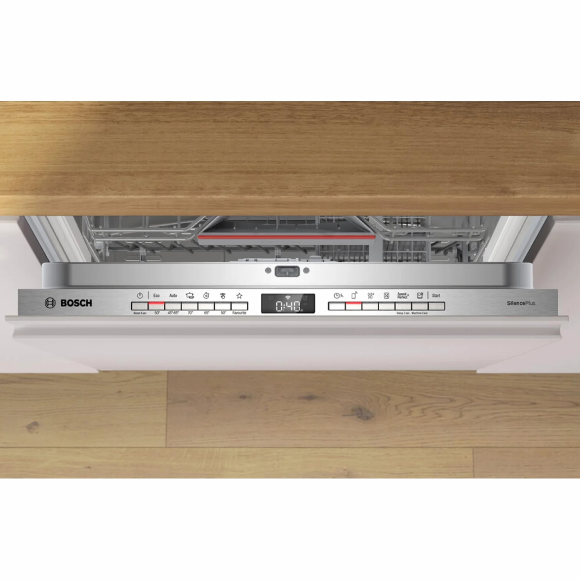 Bosch - Lavavajillas integrable, 60 cm. de ancho, Serie 4, Home Connect, Cestas Flex, Extra Secado, Blanco, SMV4HAX19E