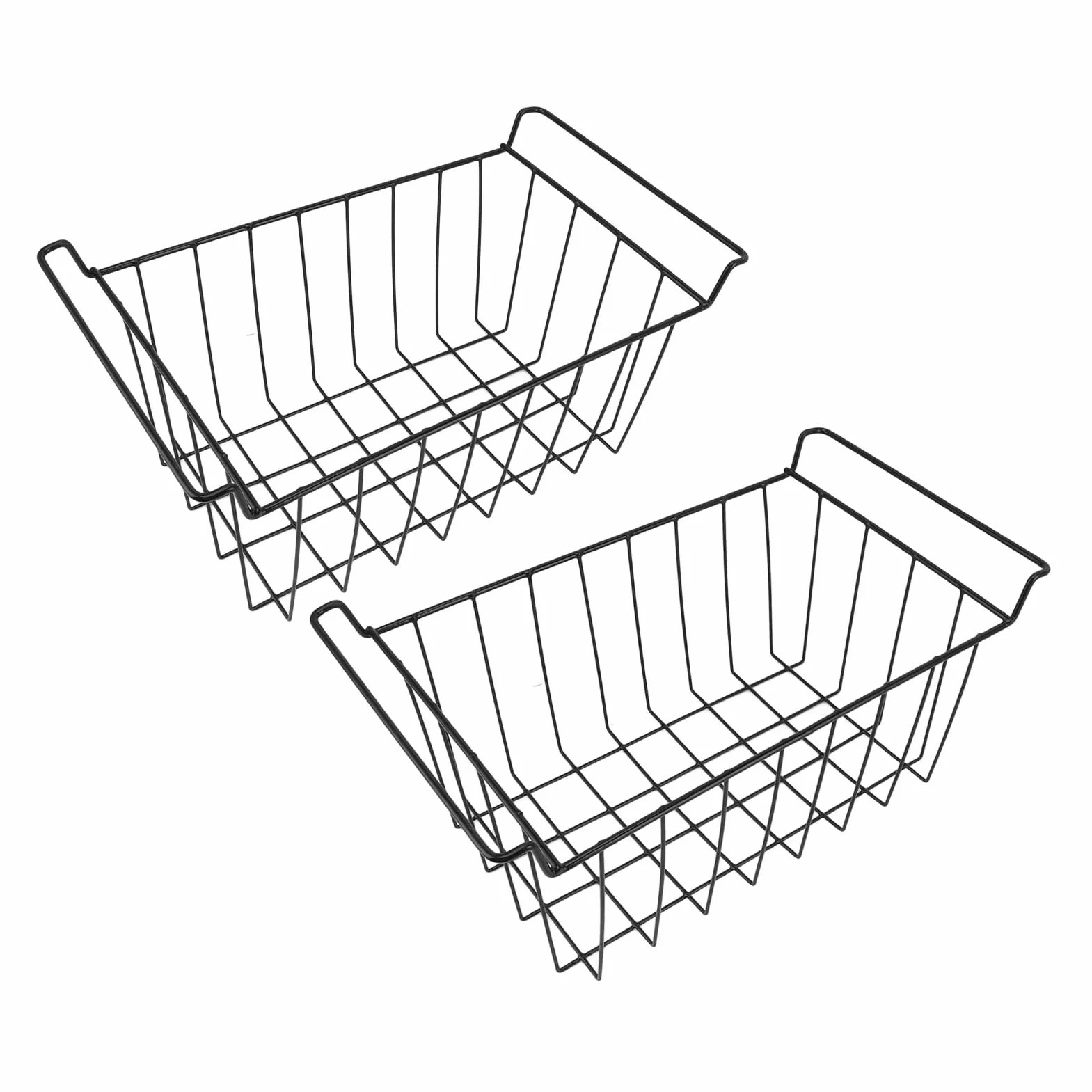 TOPINCN 2 Uds Cesta de Almacenamiento de Alambre para Congelador, Caja Organizadora, Estante, Soporte para Cesta de Congelador para Nevera, Cesta de Comestibles, (Largo 48,5 cm x Ancho