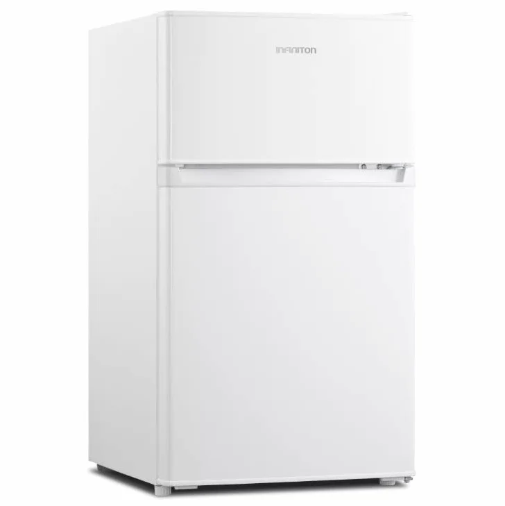 INFINITON | Frigorifico FG-A82B2P | Dos Puertas | Capacidad 85 L | Descongelación DEFROST | Alto 85 Cm | Clase Energética A+ /F | Temperatura Regulable | Color Blanco |