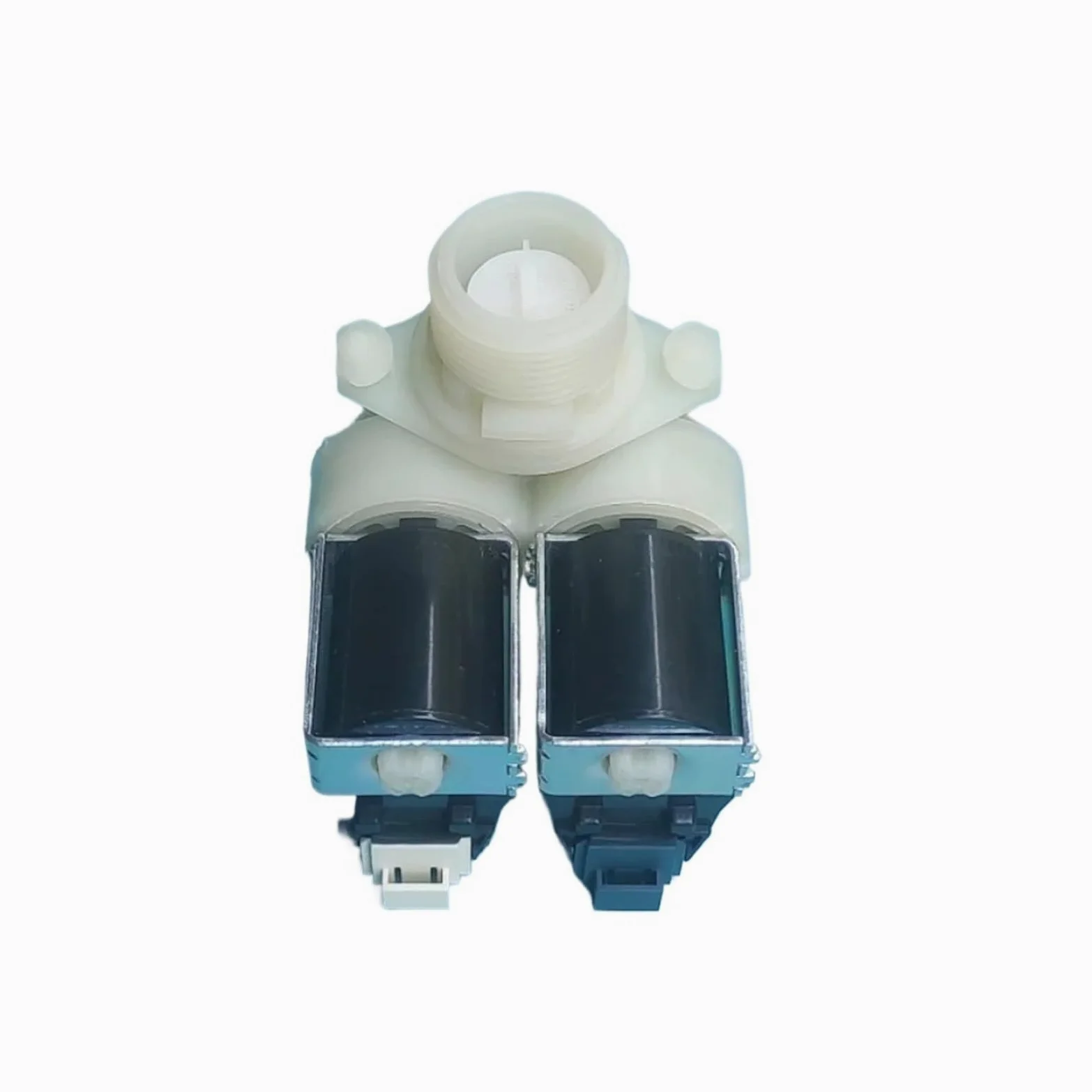 1 pieza de repuesto válvula solenoide de 2 imanes válvula de entrada de lavadora de tambor 1 vía de entrada y 2 vías de salida, Compatible con JINLING, Compatible con MEILING,