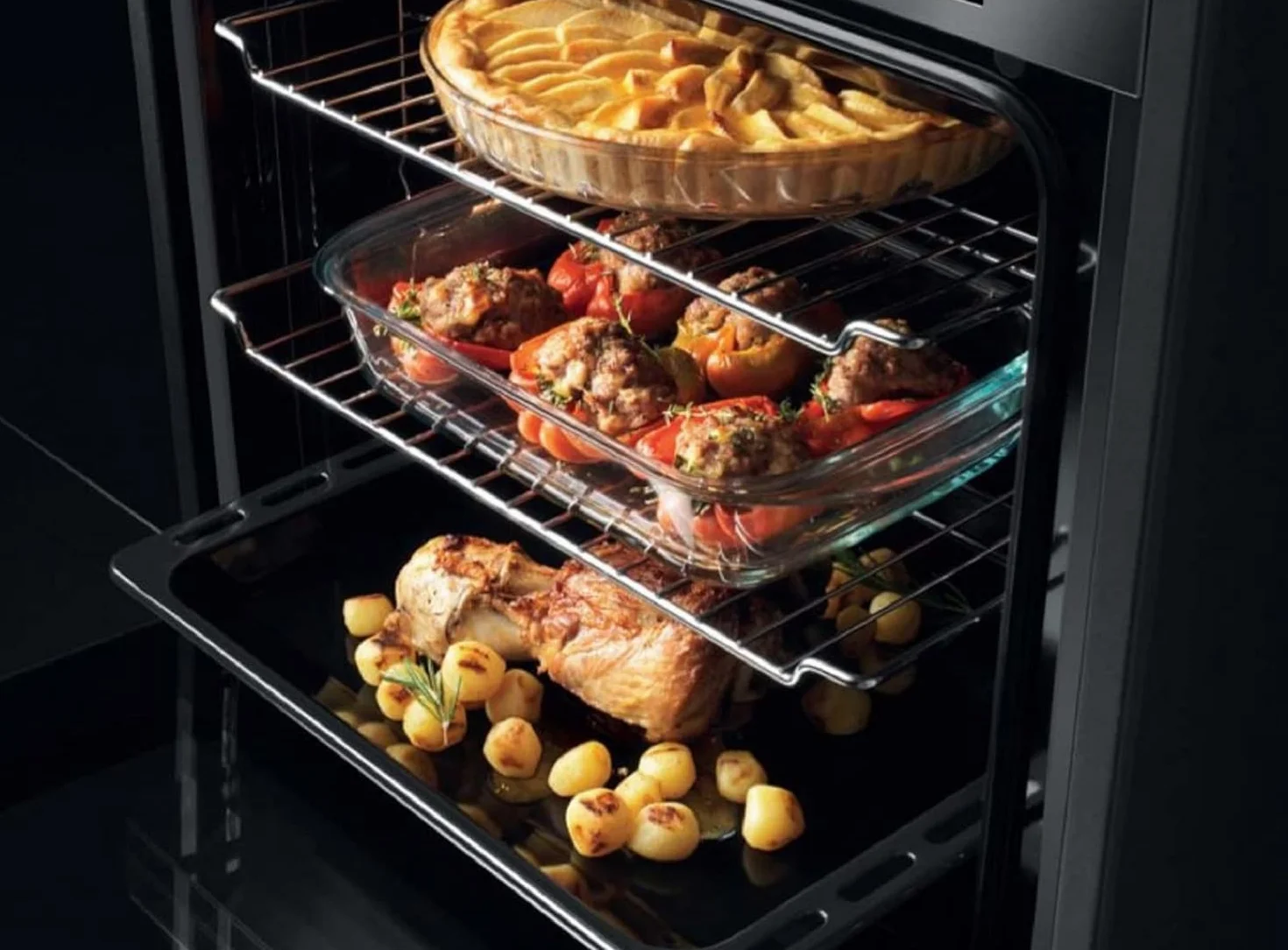 SOLTHERMIC PACK 4 EN 1 NEGRO RUSTICO PLACA VITRO 4 FUEGOS PVTC60 59x52cm / 9 niveles + CAMPANA DECORATIVA 60 CM 400m3 + HORNO EXTRA AMPLIO 78L TURBO + COMBI 2 P F2PR188N 1,88 cm x 55 de ancho