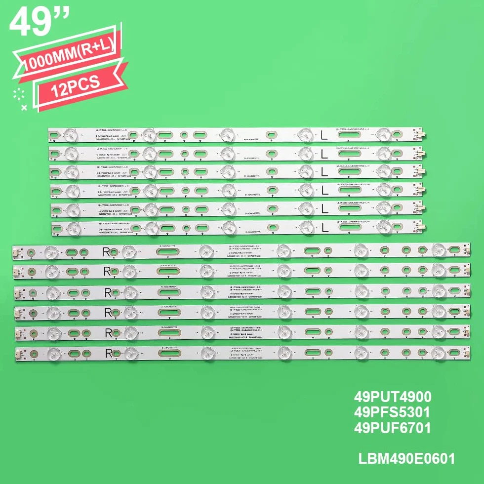 Tira de for iluminación Trasera 11 lámpara for 49PUF6701/T3 49PFS5301/12 49PUH4900/88 EVTLBM490E0501-AJ-3(L) 49PUK4900/12 TPT490U2-EQYSHM.G