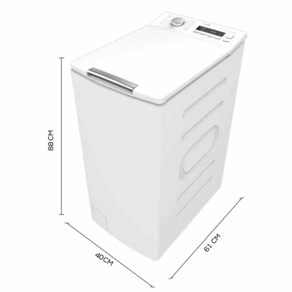Cecotec Lavadora de Carga Superior de 8Kg Bolero DressCode Top Max 80 Inverter A. 1900W, 1300 rpm Programables, 16 Programas, Bajo Consumo, Motor Inverter Plus, Limpieza a Vapor, DelayStart