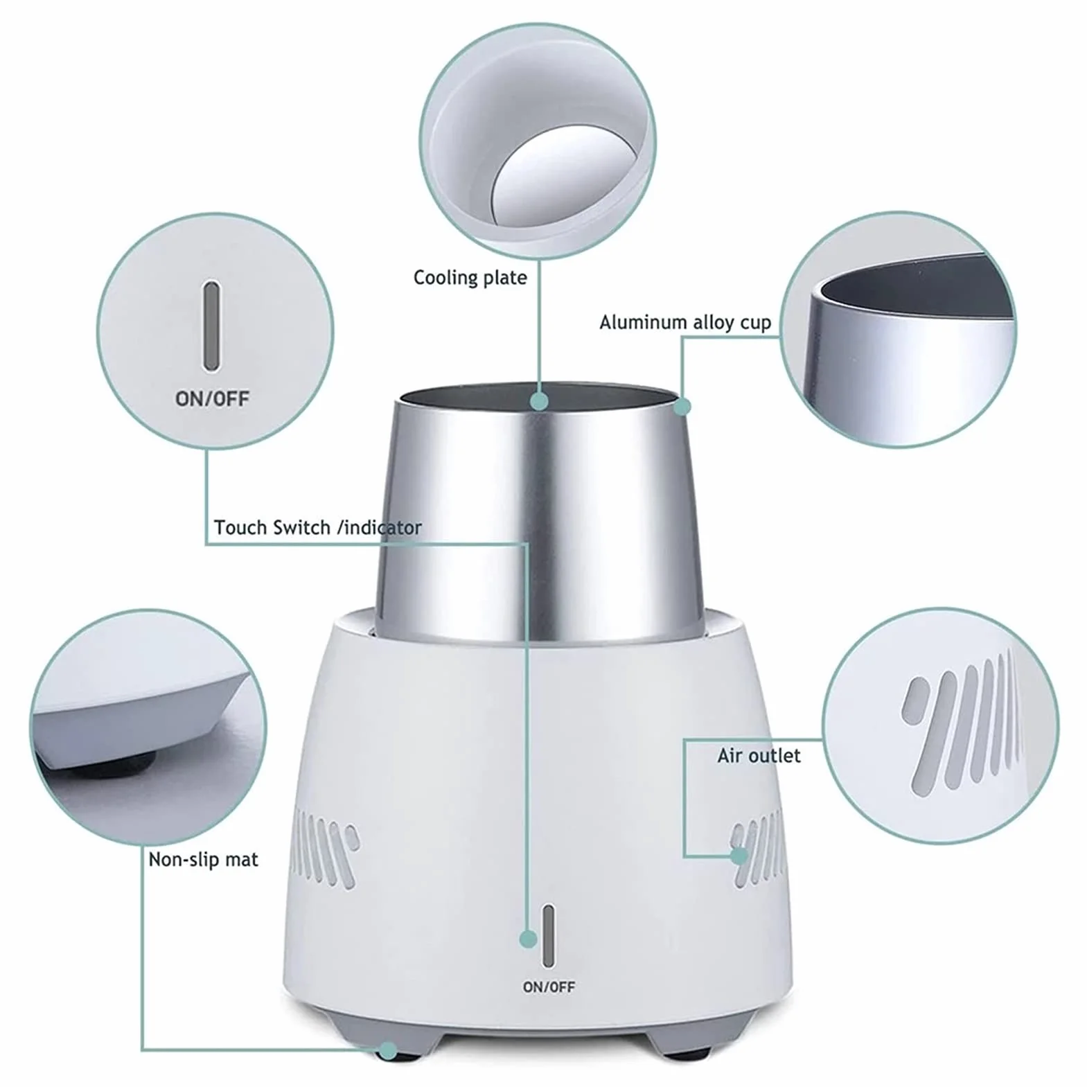 Enfriador de Bebidas Eléctrico Portátil 350Ml - Mini Refrigerador para Cerveza, Latas de Agua, Refrescos y Tazas con Ventilador Silencioso Incorporado