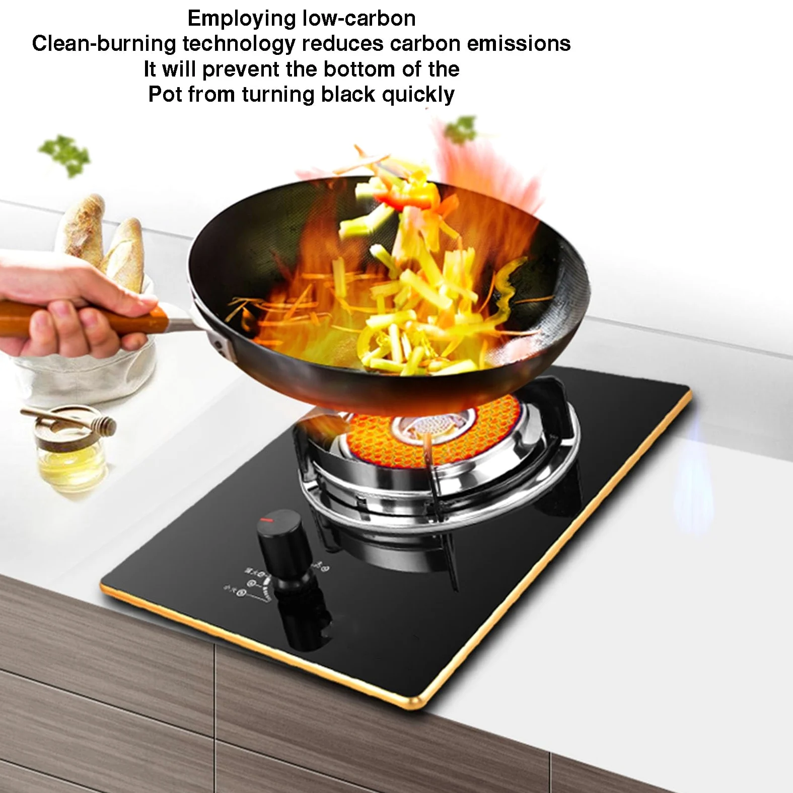 Estufa de gas infrarroja, cocina de alto calor de 4,2 kW, cocina de gas natural y GLP para el hogar, vidrio templado, encendido automático, protección contra fallos de llama
