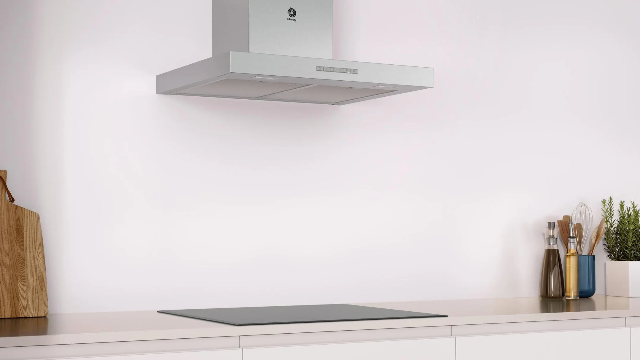 Balay - Campana Decorativa de Pared, Iluminación LED, 60 cm, 4 Potencias, Acero Inoxidable, 3BC067EX