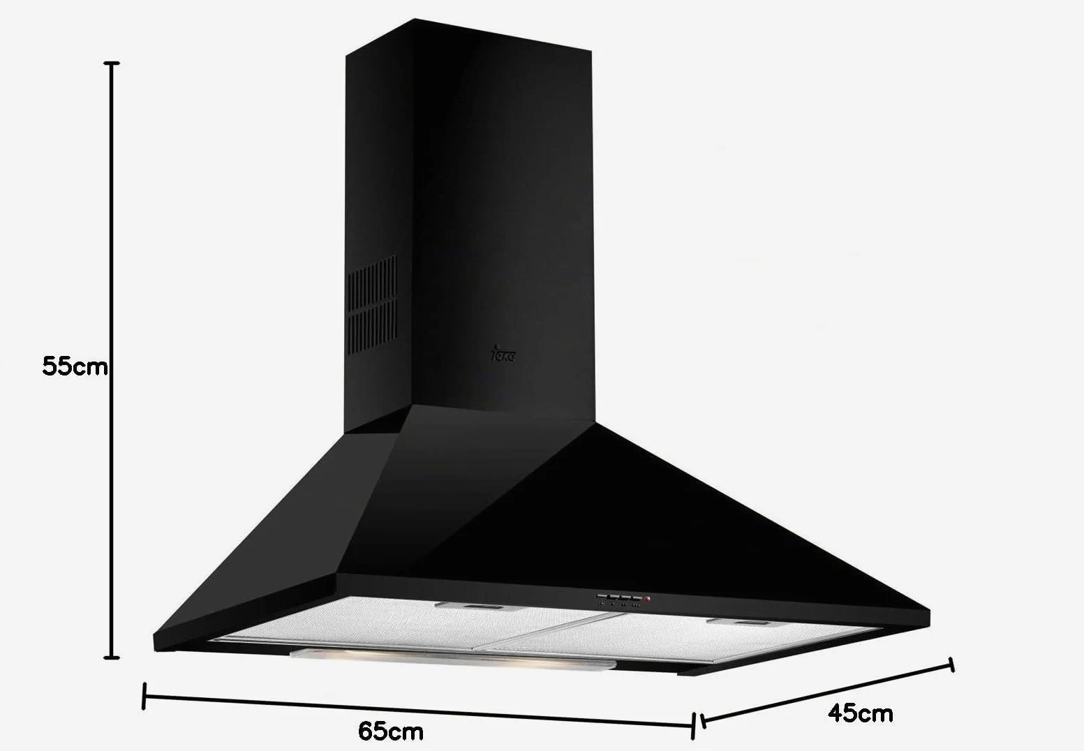 TEKA Campana Extractora de Pared 70 cm, Motor Doble, 3 Velocidades, 2 LED, Compatible con recirculación, DBB 70