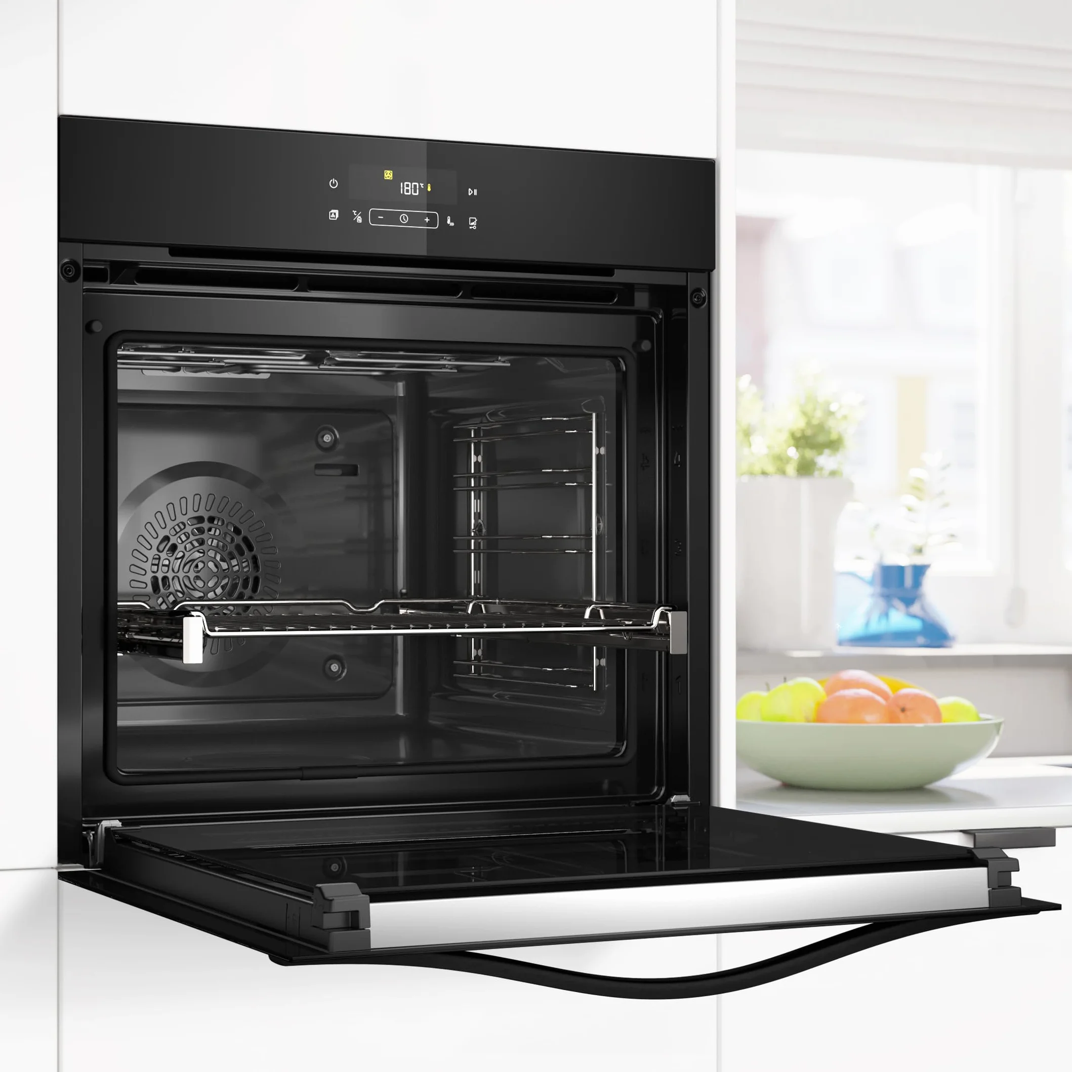 Balay – Horno con Vapor, 60 cm de ancho, 71L, Serie Cristal, Pirolítico, Función Freidora de aire, negro, 3HD5829N3