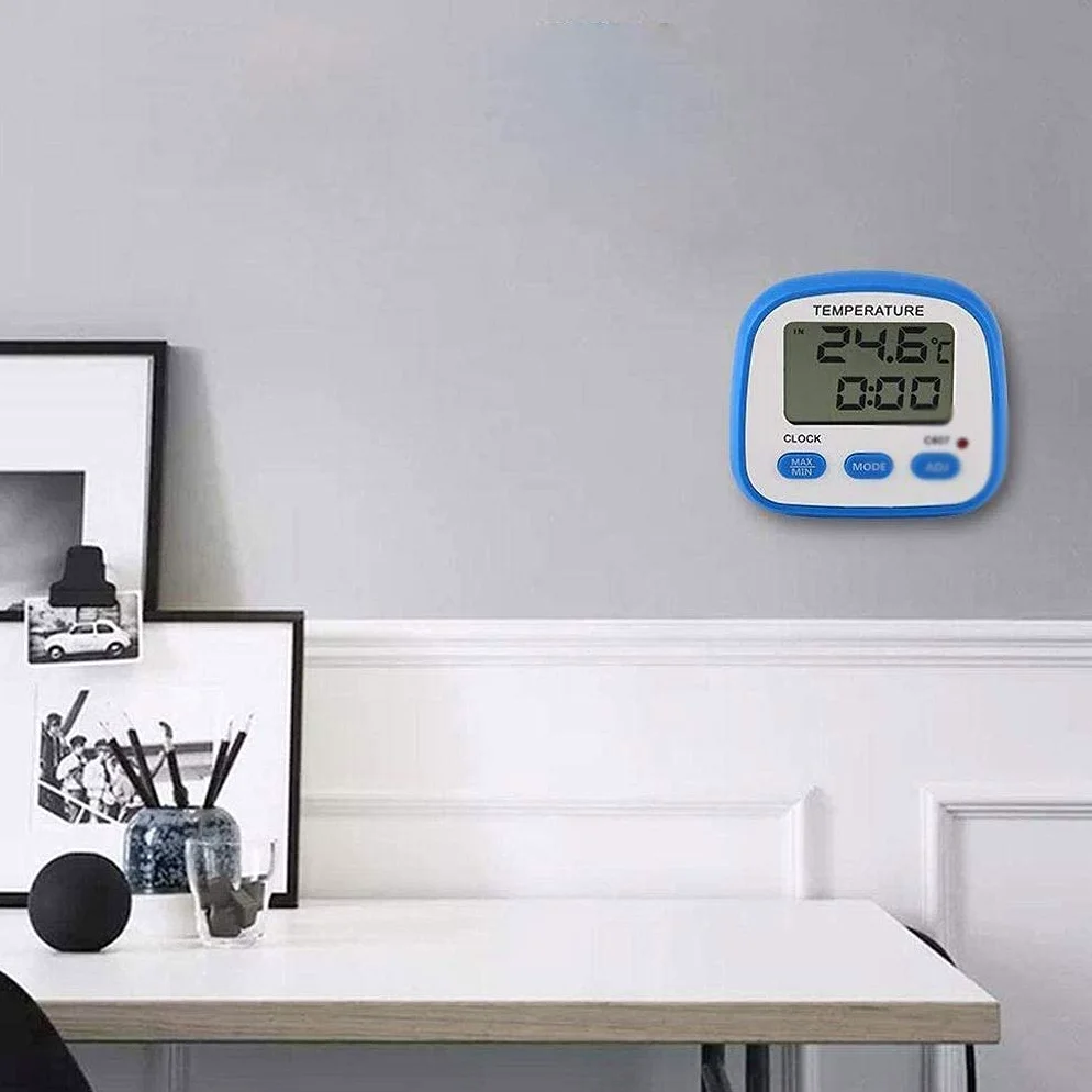 Termómetro para frigorífico Congelador Ajustes de alarmas de Temperatura Alta y Baja con indicador LED Termómetro de refrigeración Digital con magnético