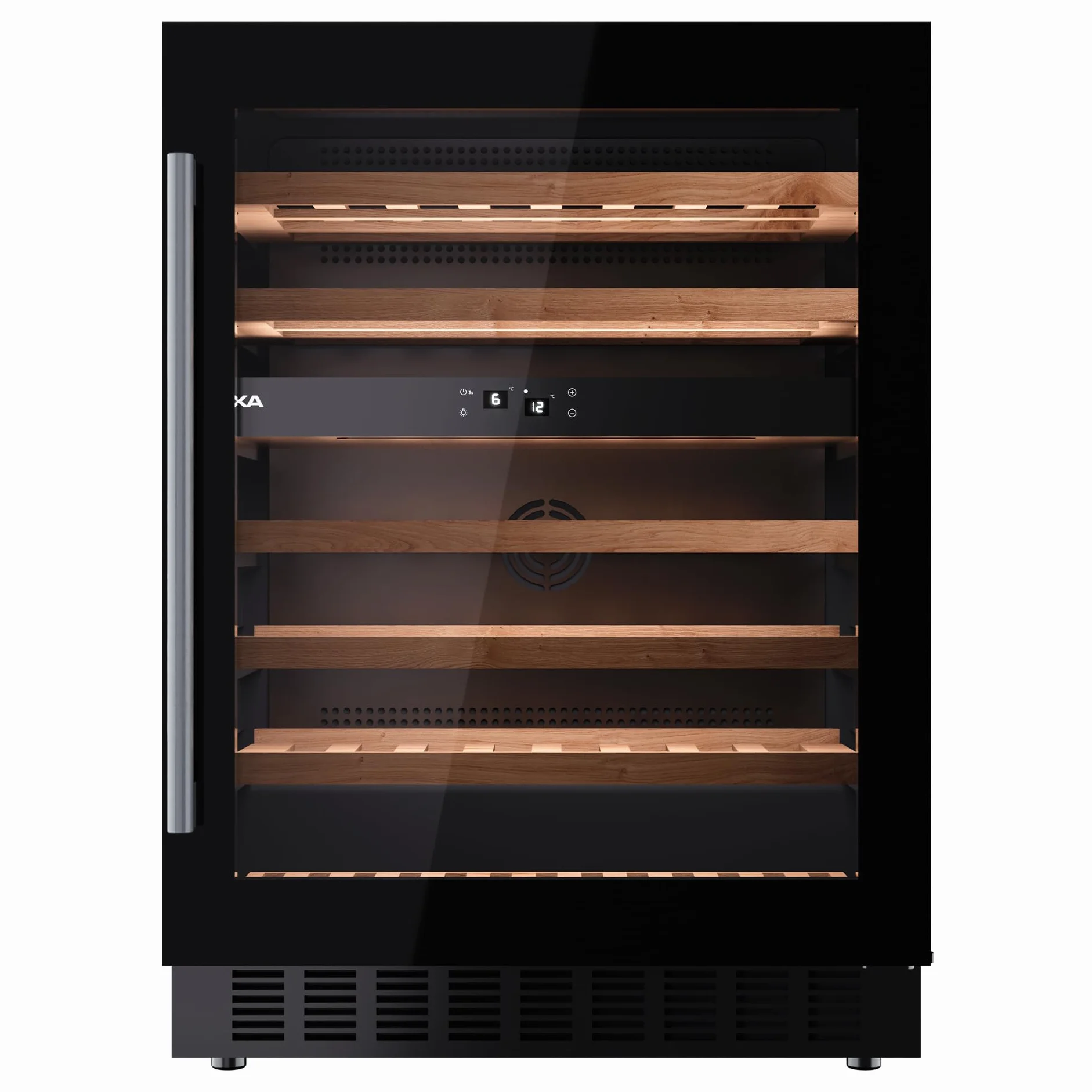 Teka Vinoteca Integrable 46 Botellas, Iluminación LED, Control Electrónico de Temperatura, Capacidad Total 150/134 Litros, Puertas Reversibles, Patas Regulables, Modelo RVU 20046 GBK