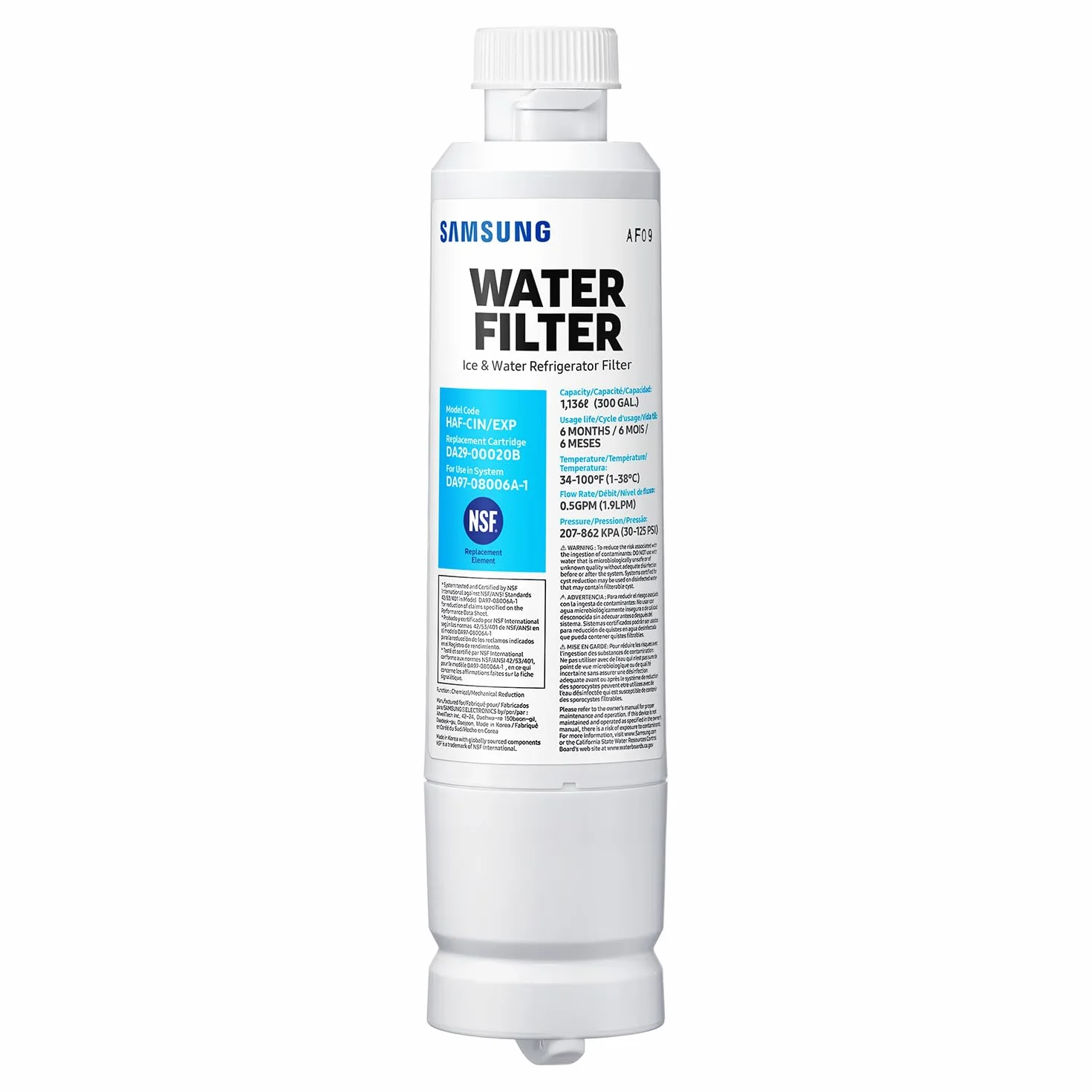 Samsung HAF-CIN/EXP De flujo directo Blanco - Filtro de agua