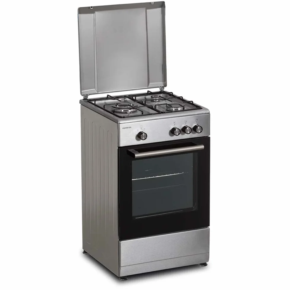 INFINITON Cocina de gas CC57TAC - Ancho 50cm, 3 Zonas, Inox, Quemadores con seguridad FFSD, compatible gas Natural y Butano