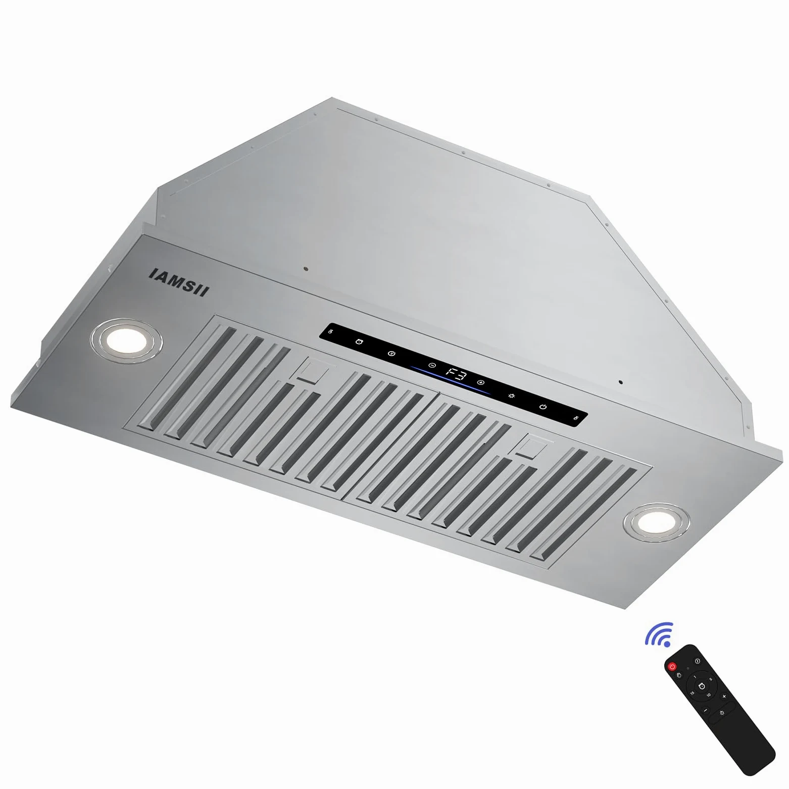 Campana extractora de 76,2 cm, campana de cocina integrada con 750 CFM, campana de ventilación convertible sin conductos, campana de estufa de acero inoxidable con sensor de gestos de 4 velocidades y