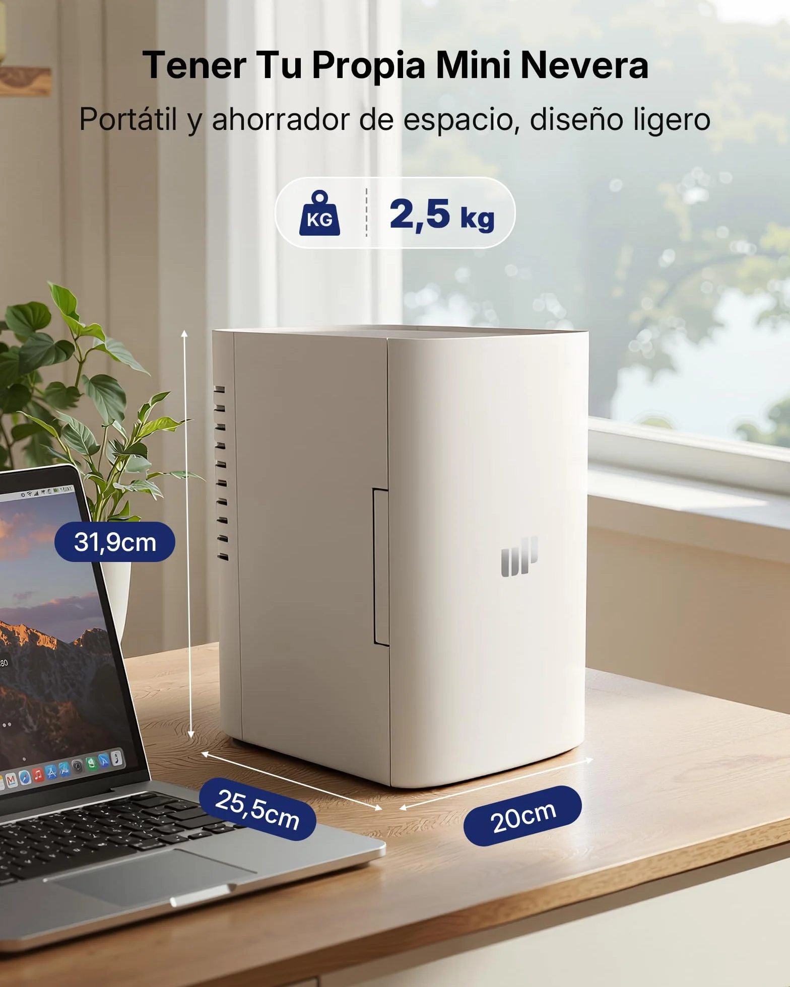 Upstreman Mini Nevera 6 litros, 12V 220V Fridge Portatil para Habitacion Oficina Coche Caravanas Camping, Función Enfriamiento y Calentamiento, para Skincare Red Bull Cosmeticos Coca Cola, TR6